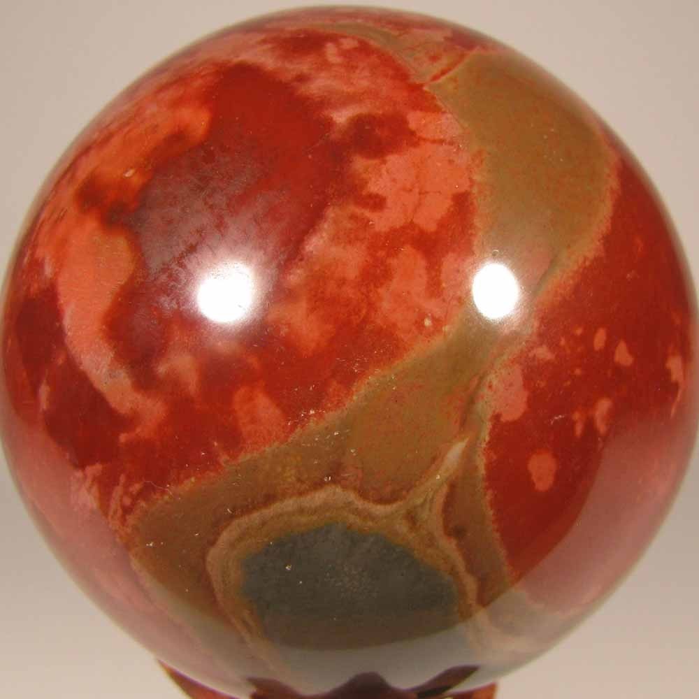 3″ POLYCHROME JASPER Gemstone Sphere w/ Stand – Madagascar – 76mm – 1.3 lbs.