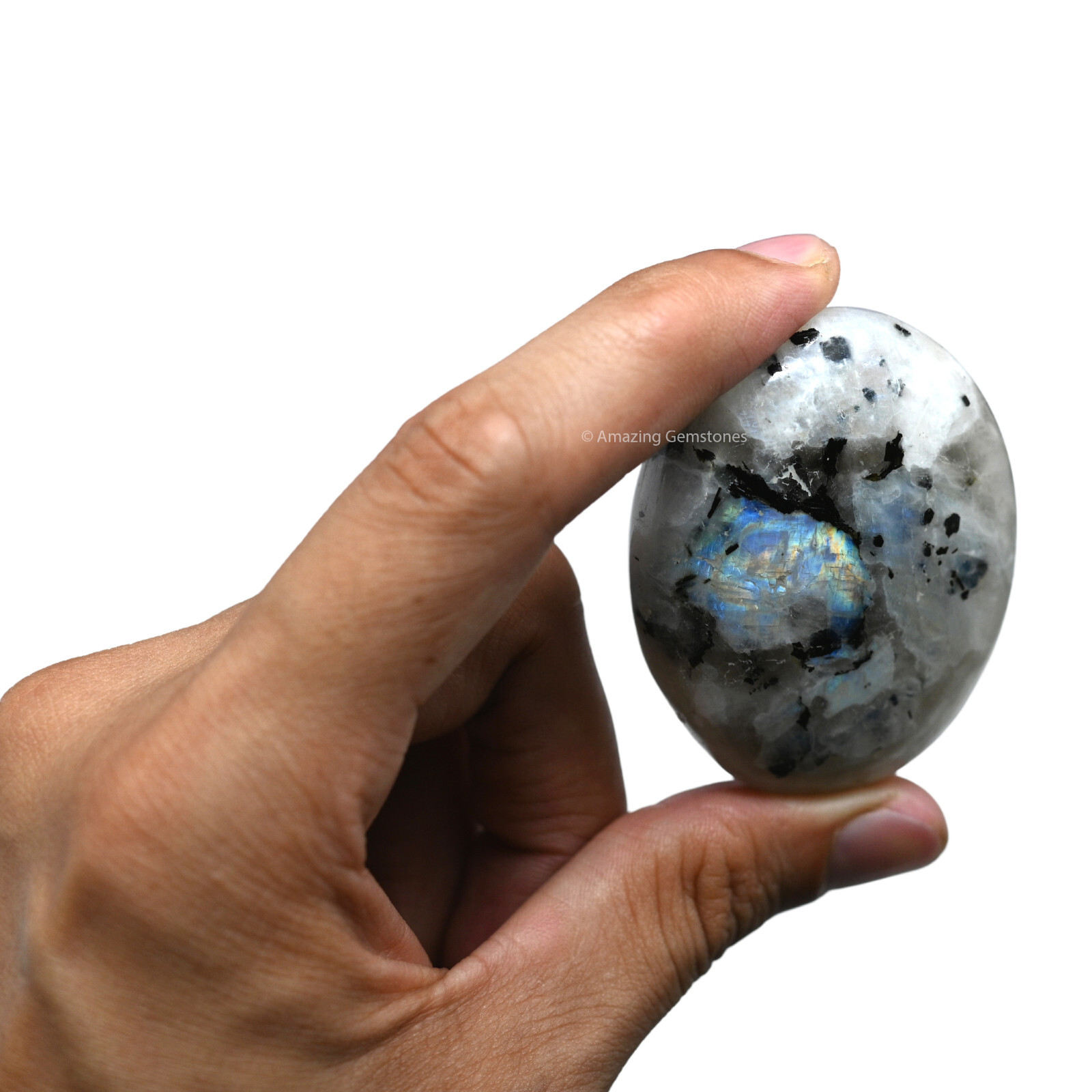 Rainbow Moonstone Crystal Palm Stone