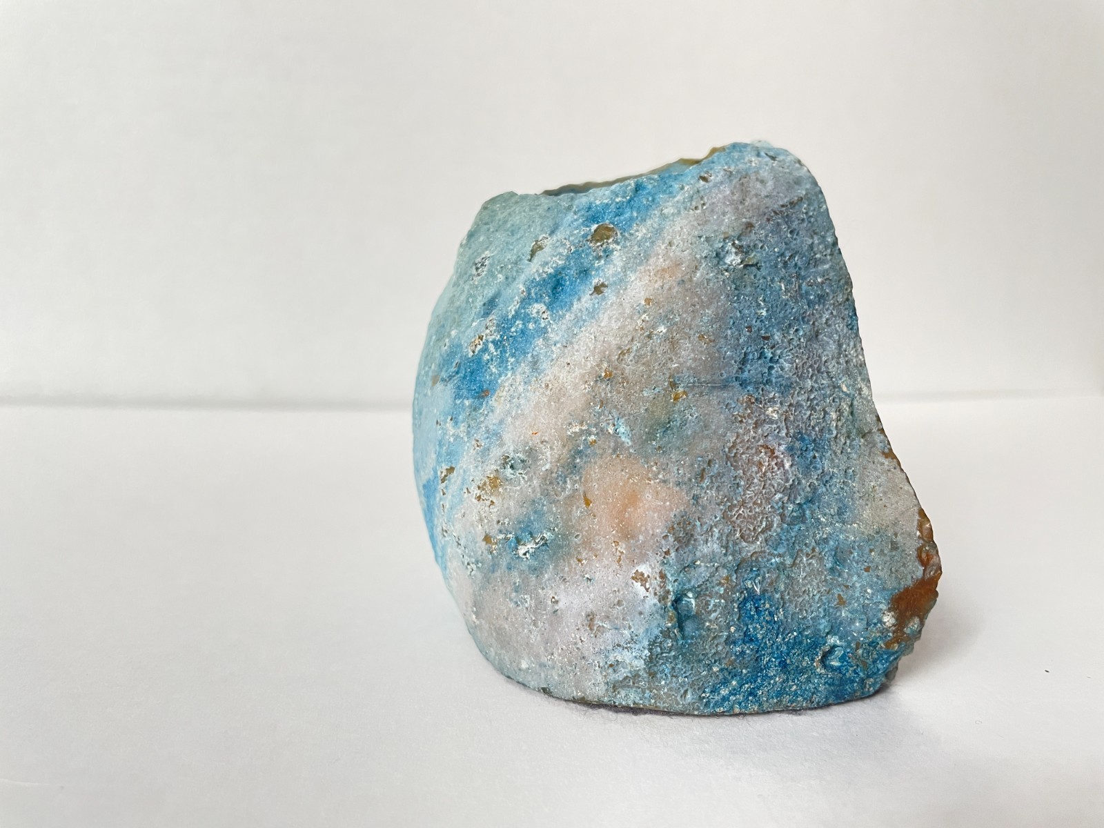 Quartz Crystal Druzy Half-Polished Blue Agate Geode Candle Holder Crystal Decor