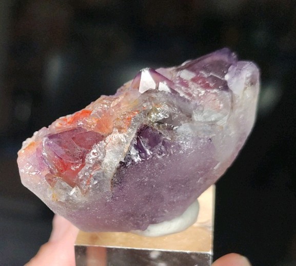 Purple Quartz Crystal Cluster Specimen on Acrylic Display Base / Stand