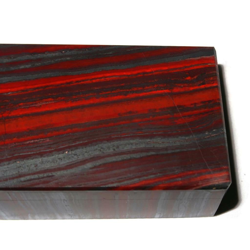 Polished Banded Hematite Red Jasper Jewelry Lidded Trinket Box, 2 1/8″ x 3 1/4″