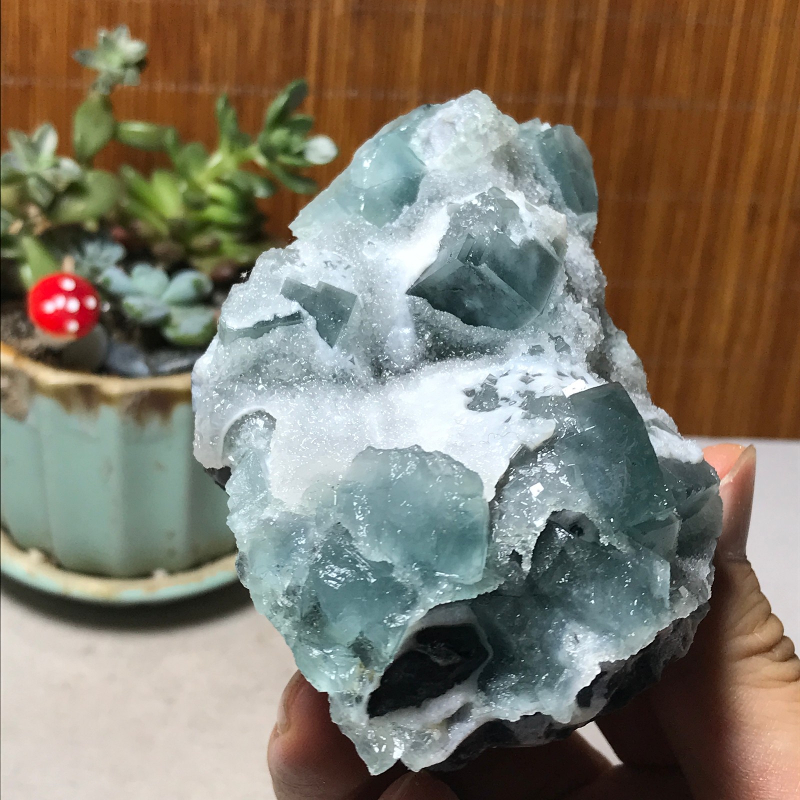 100-70-40mm Rare Natural Green Calcite fluorite Mineral Specimen 295g A6091