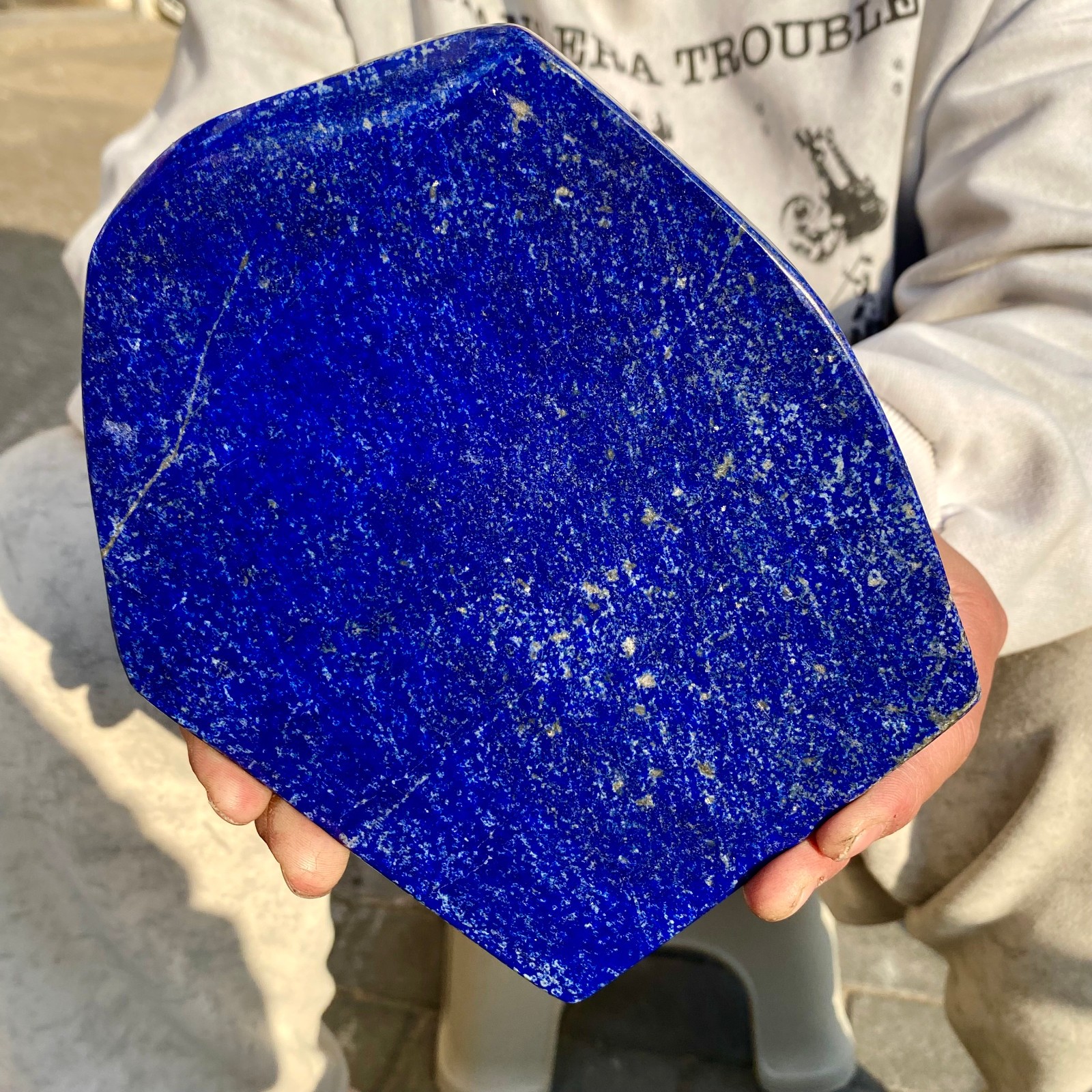 4.1LB Natural Stone Lapis Lazuli Freeform Polished Crystal Mineral Specimen
