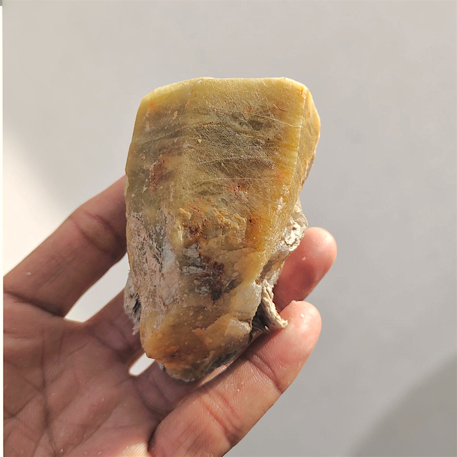 297g Natural Rough Heliodor Beryl Crystal Mineral Specimen Yellow Beryl India