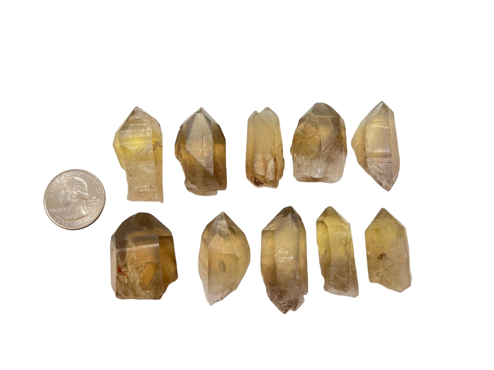 Natural Citrine Lemurian Quartz Crystal Point, Natural Citrine from Brazil