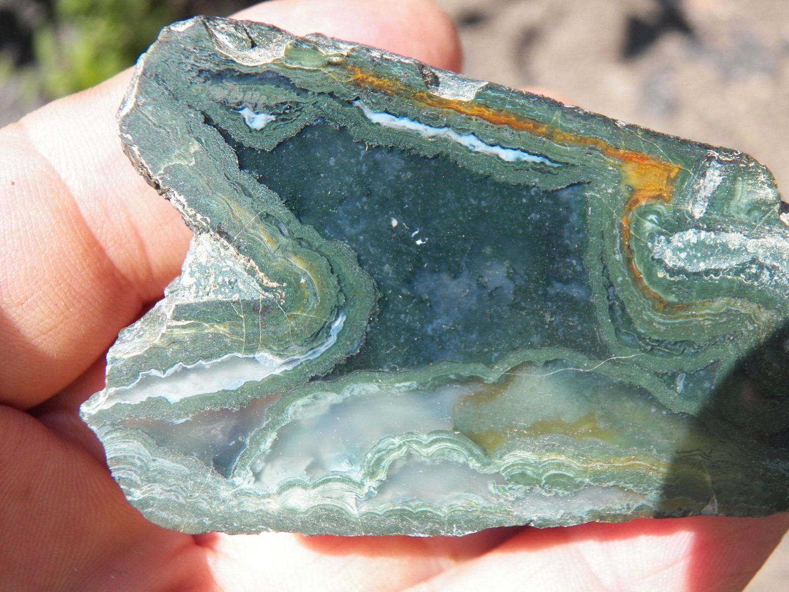 Orphei Bulgaria agate collector specimen mirror polished 5.3 oz