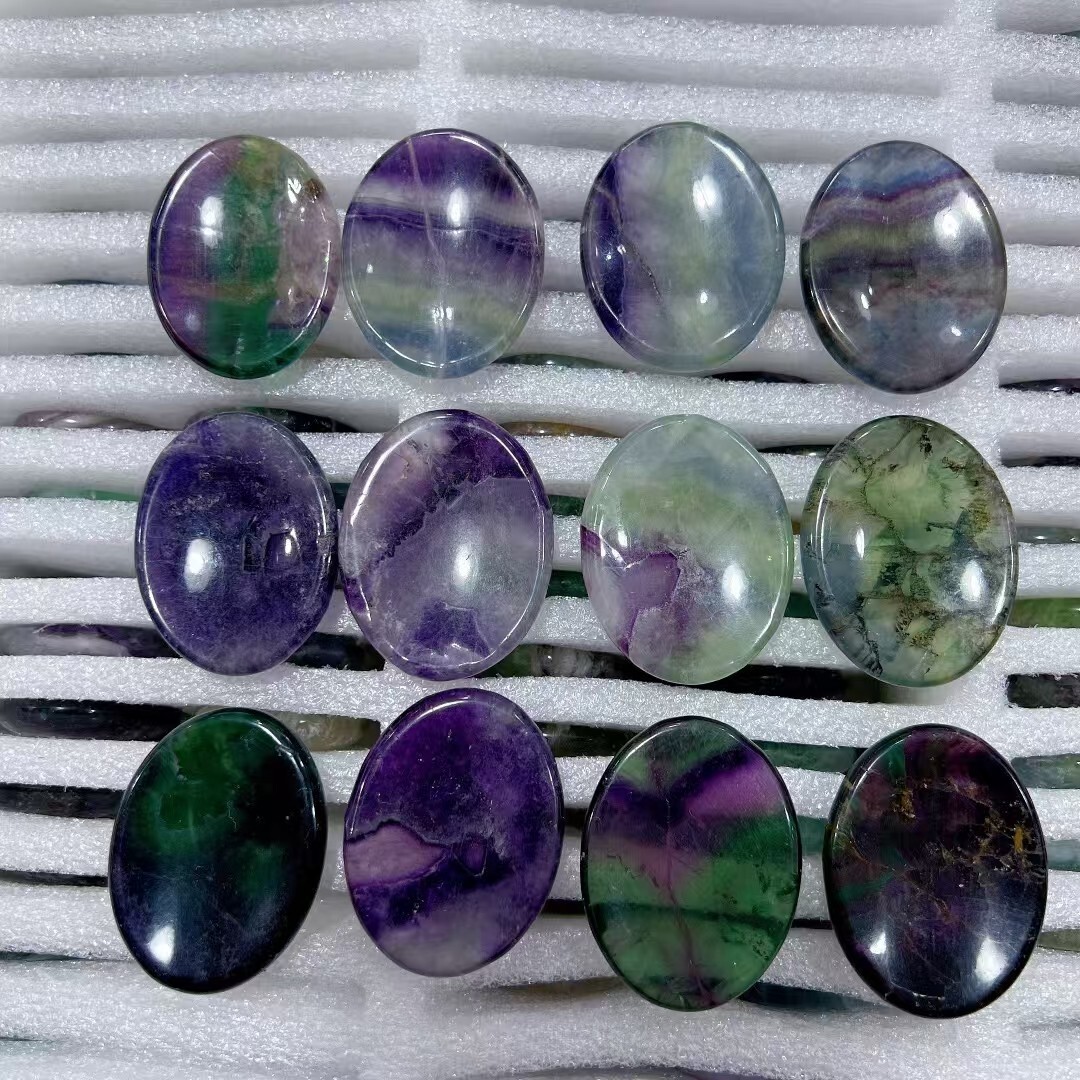 Wholesale! 50pcs Mix Crystal Oval Thumb Worry Stone Palm Stone Rei Healing Gift