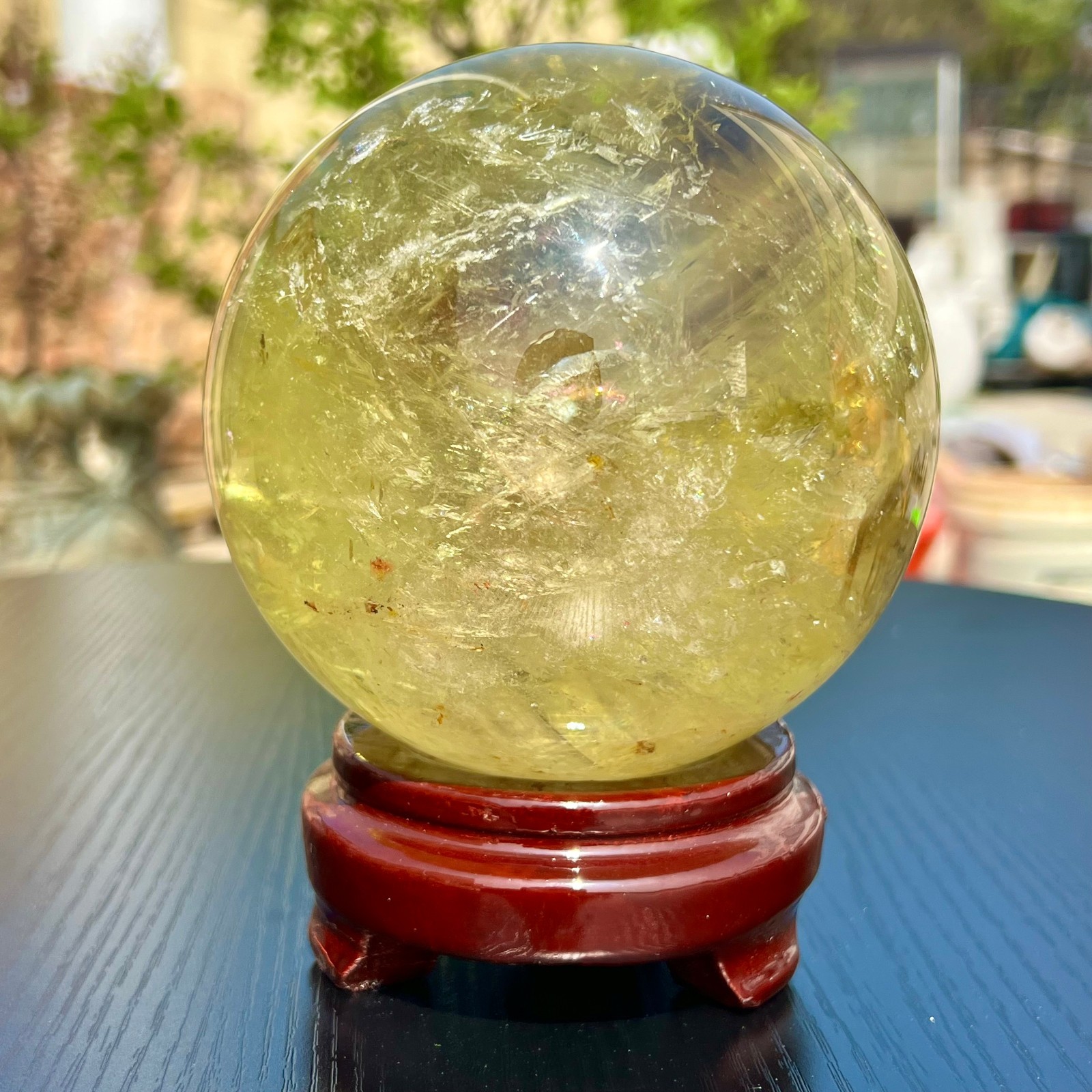 5LB Top Natural Citrine Sphere Quartz Crystals Reiki Ball Gems Decorate Gift