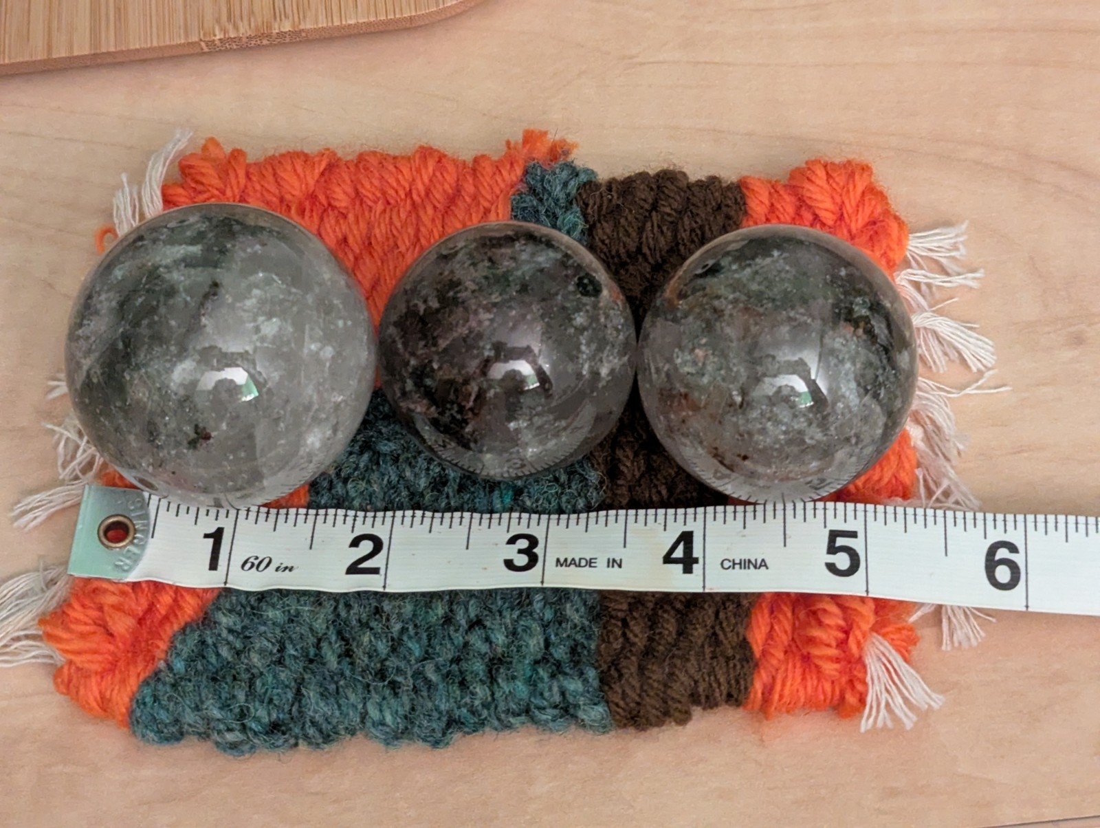 Lot of 3 Moss Agate Crystal Spheres 1.75-2.0″ Polished Natural Stone 386 g Total
