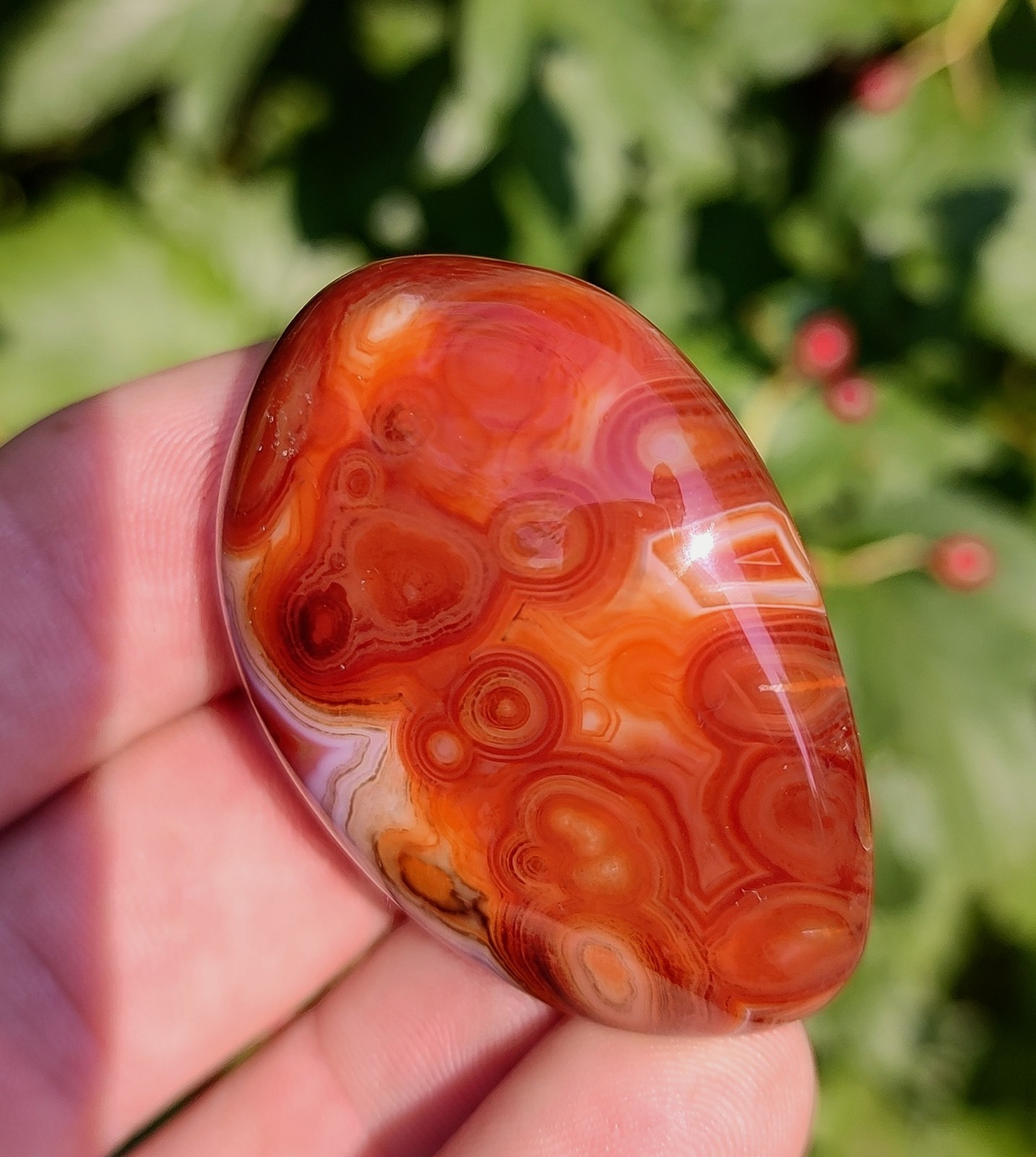 Mixed Pattern Madagascar Sardonyx Agate, 38g Polished Madagascar Tube Agate
