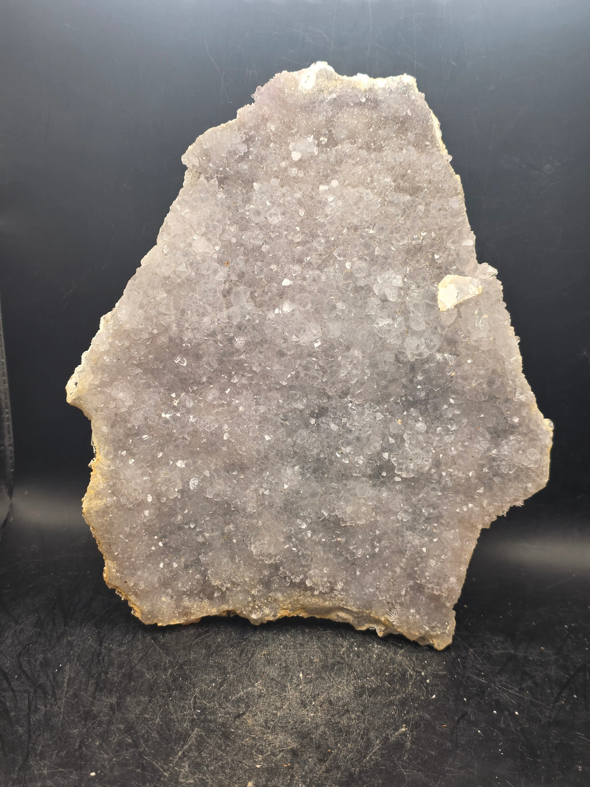 Amethyst flower formation plate! 1.8 pounds, 7.1 inches tall, 6.1″ wide