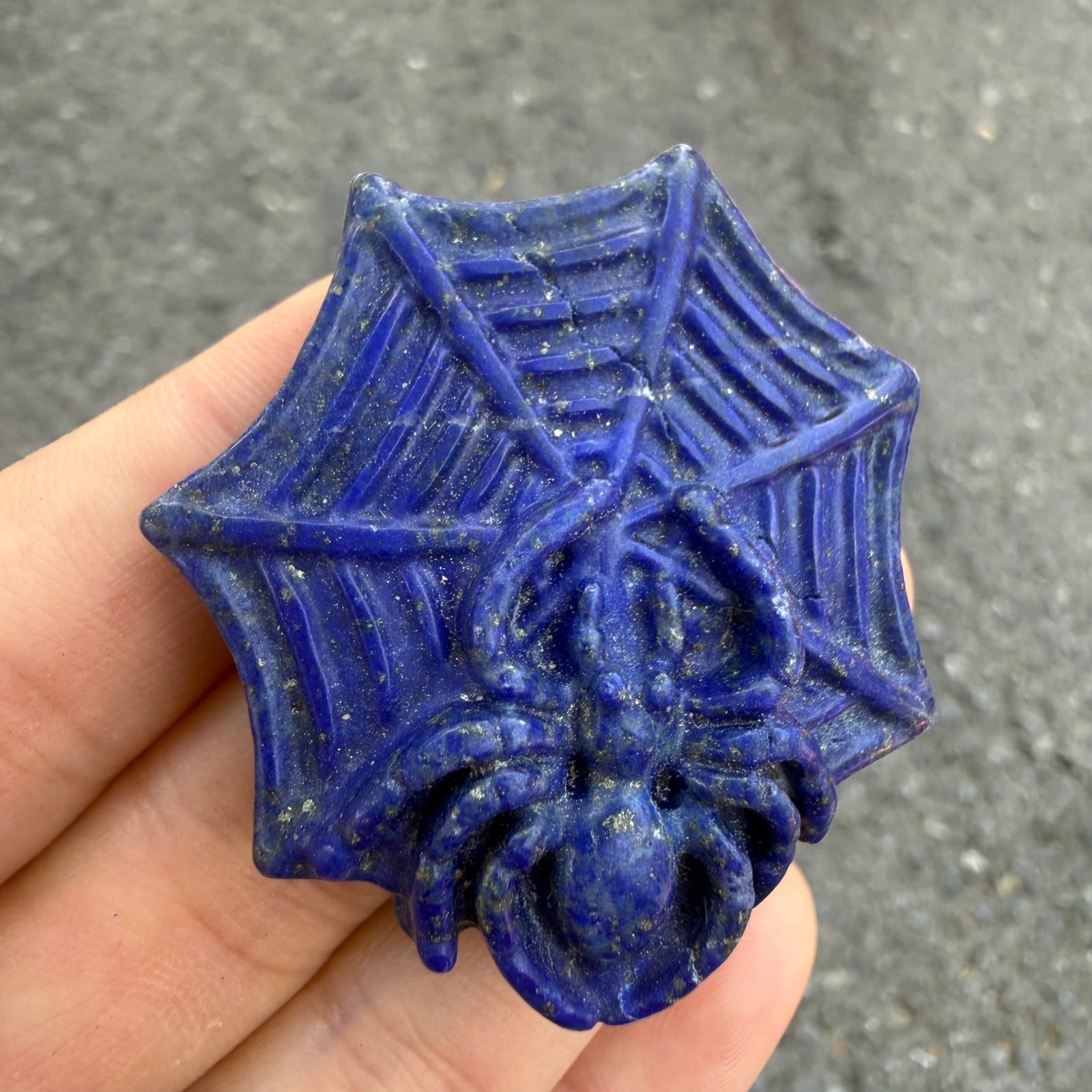2” Natural Lapis lazuli Quartz Carved Spider skull Crystal Reiki healing 1pc