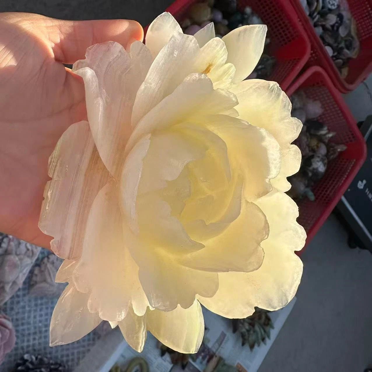 1pc Natural White Quartz Carved Flower Skull Crystal Reiki Healing Decor Gift