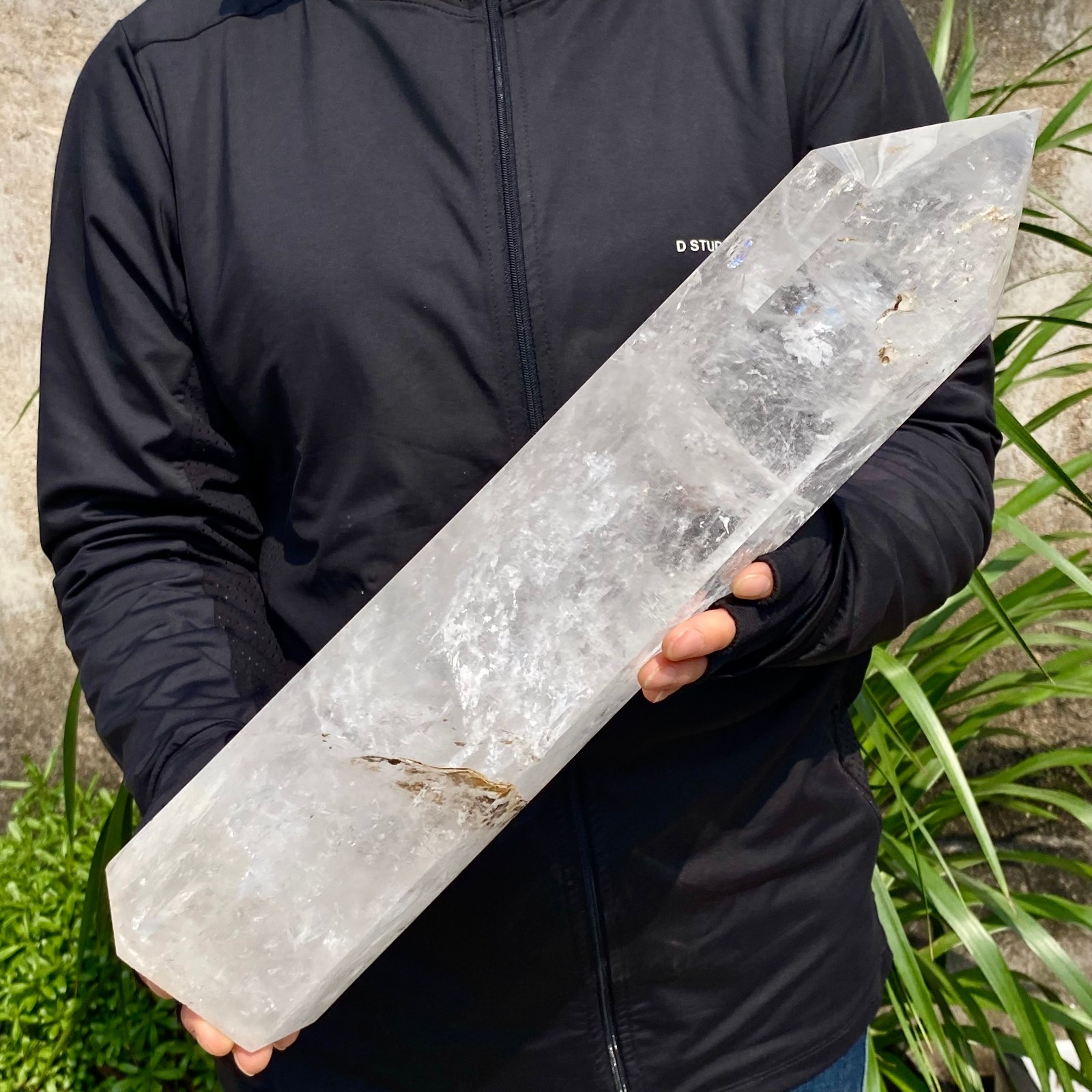 12.76LB Natural Clear Crystal Obelisk Quartz Energy Tower Point Reiki Healing