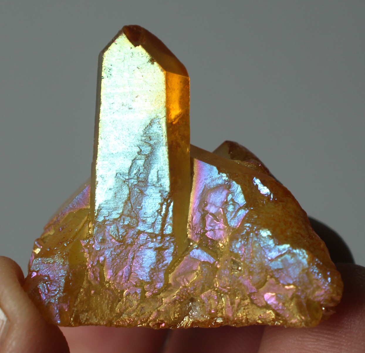 yellow “aura” Quartz crystal cluster, minerals, crystals, mineral specimens