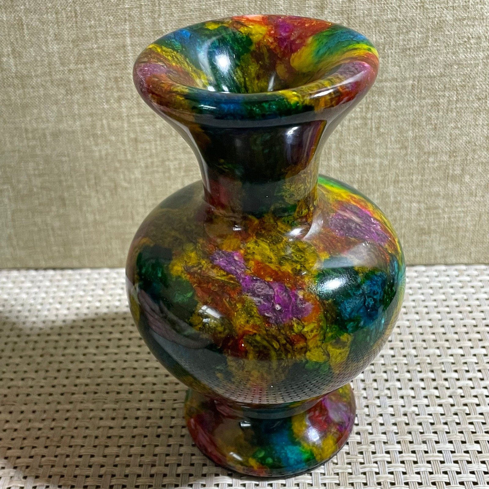 888g Seven Colors Jade vase specimen Decorative -Taiwan China