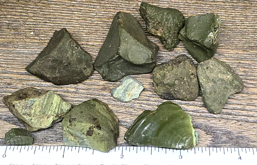 87g 1850s Green Pig Iron Slag Kentucky Lake Seafoam to Forest Tones READ