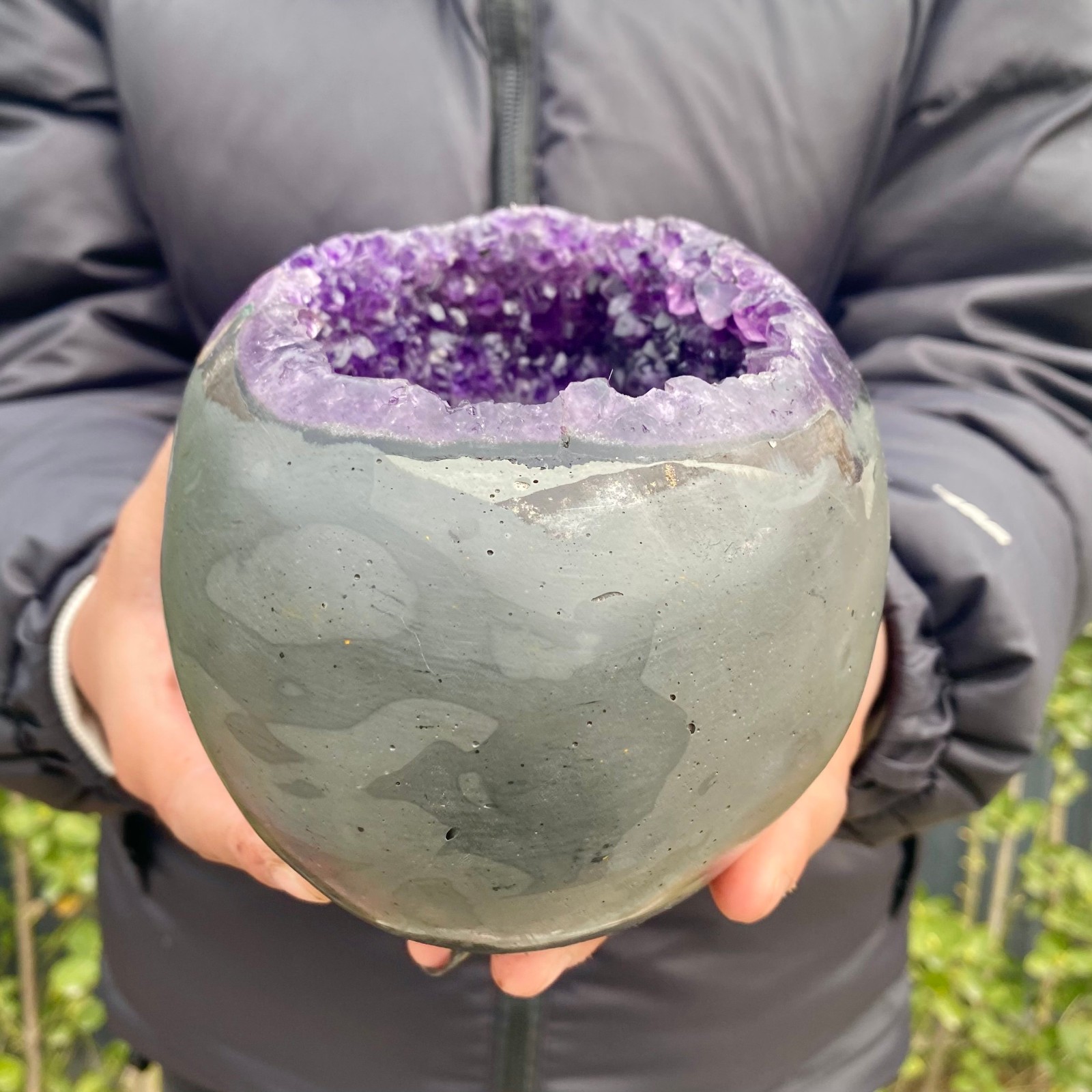 5LB Natural amethyst Dinosaur egg Quartz Crystal specimen healing