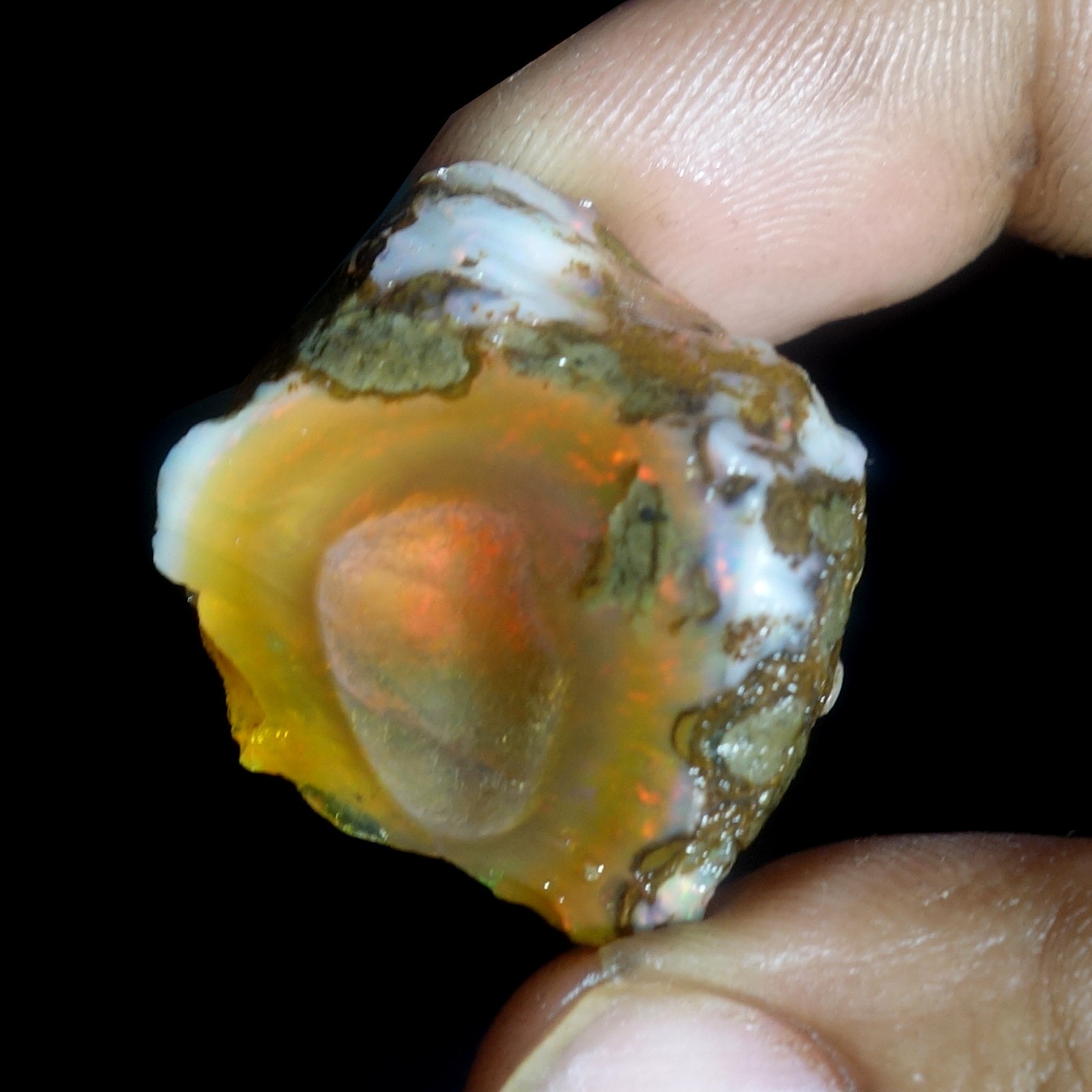 AA+ Ethiopian Oli Opal Rough Entreated Welo Opal Multi Fire Color Flash 51.10Cts