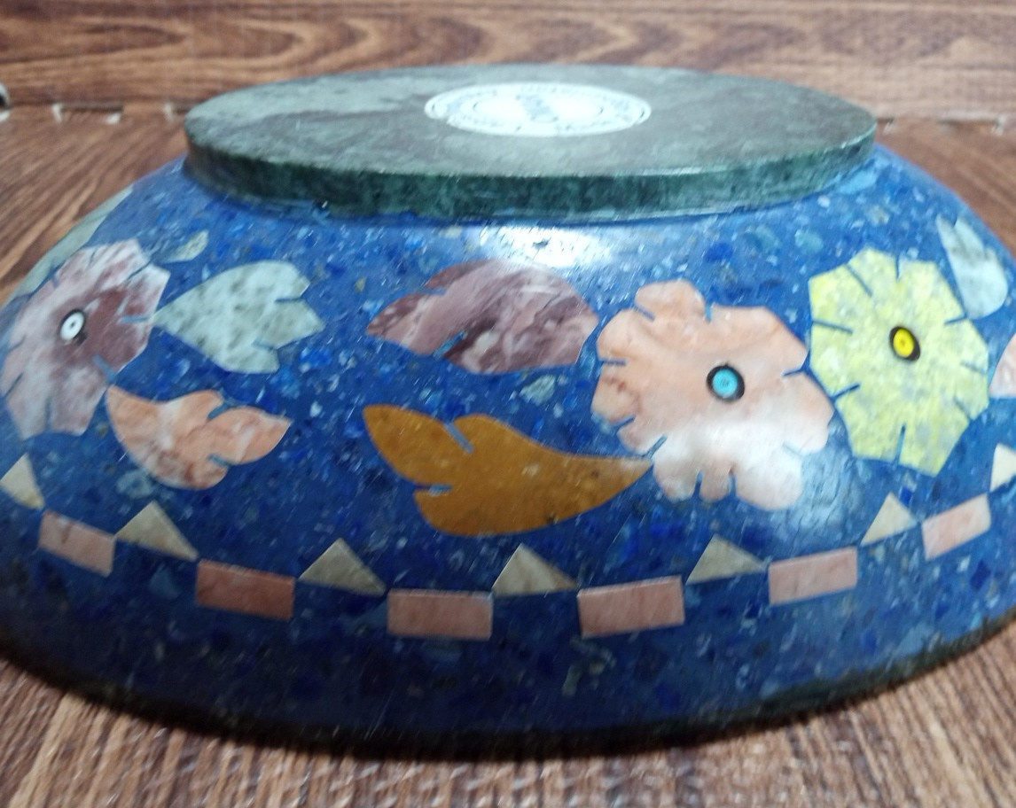 Oval Bowl 10 1/4″ X 7 1/2″ Omar Lapis Industry Made in Afghanistan