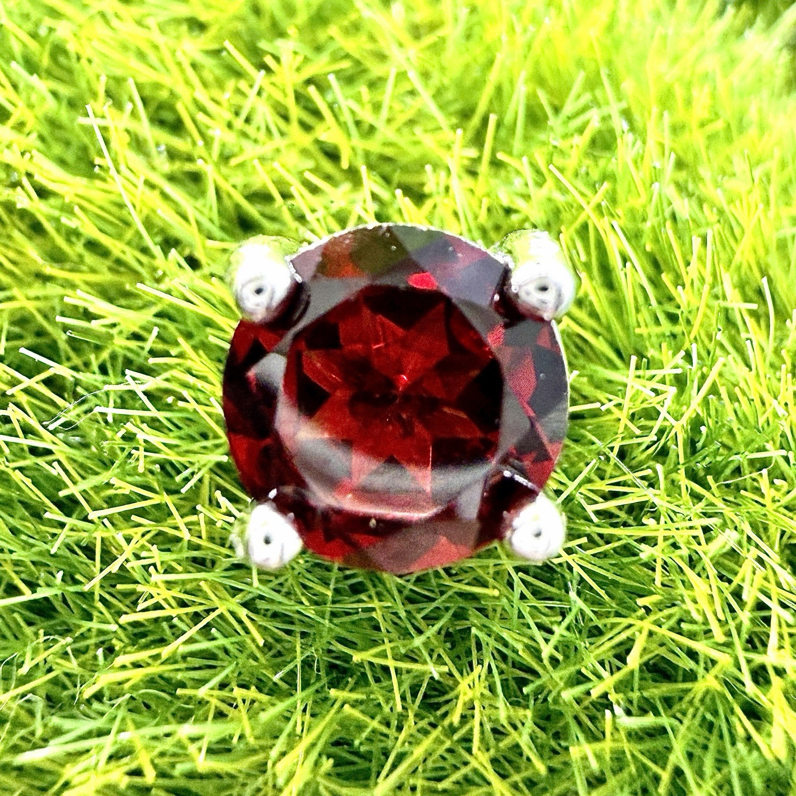 Wholesale Lot 5 Pairs Natural Garnet Earring Stud 6mm