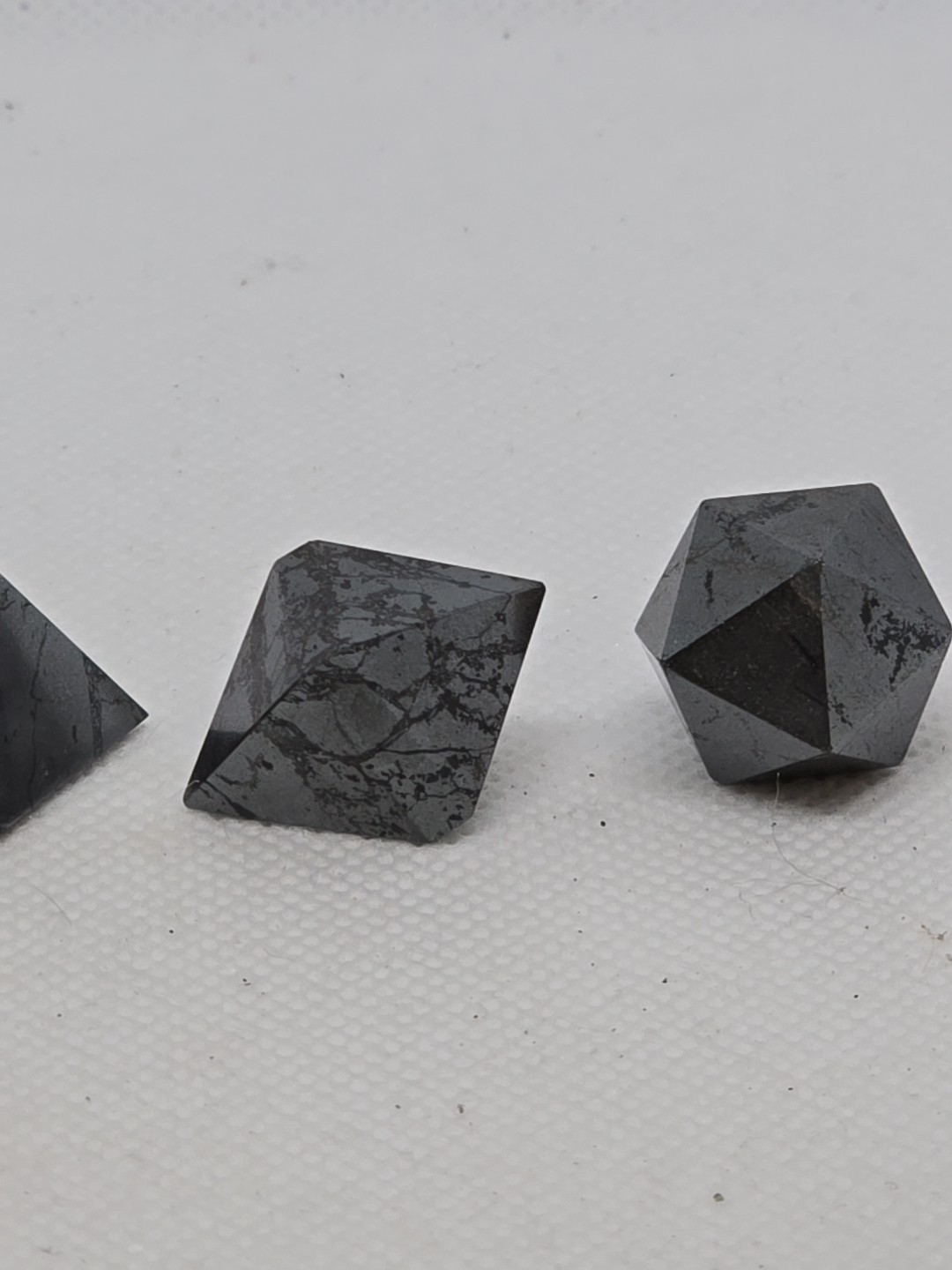 5 Piece Carved Hematite Sacred Geometry Set