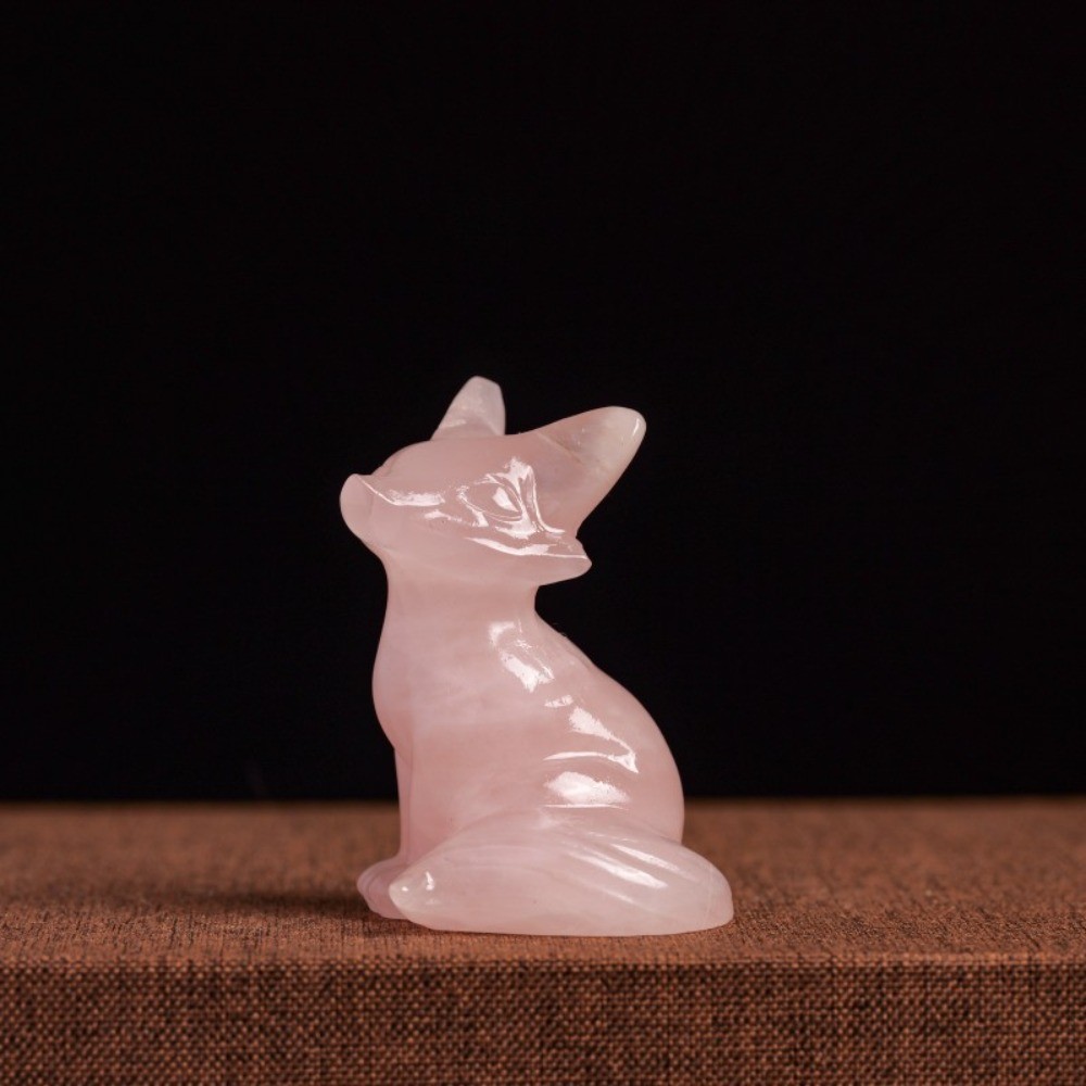 Natural Crystal Fox Carving Figurine Reiki Healing Desktop Meditation random 3pc