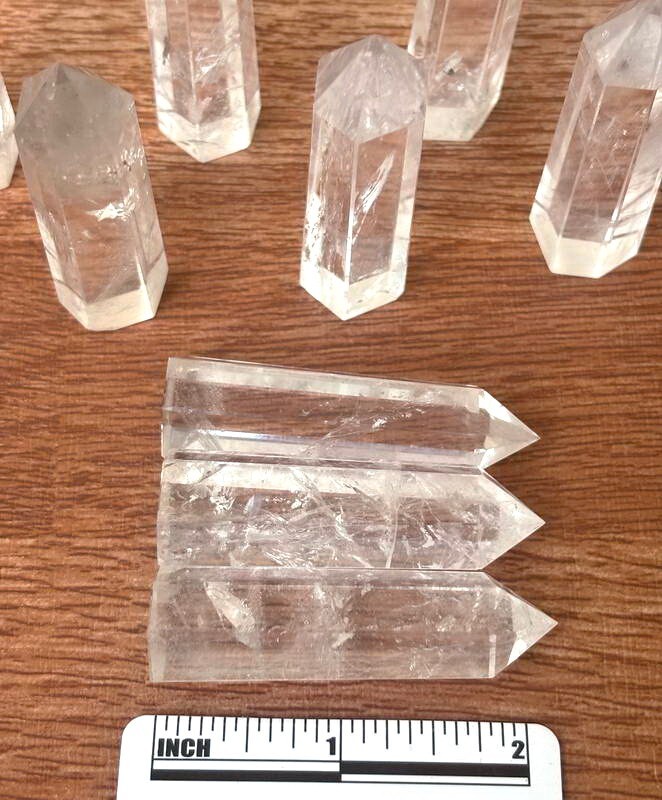 10pcs Bulk 2”+ Natural Clear Quartz Crystal Point Wands Tower Obelisk Polished