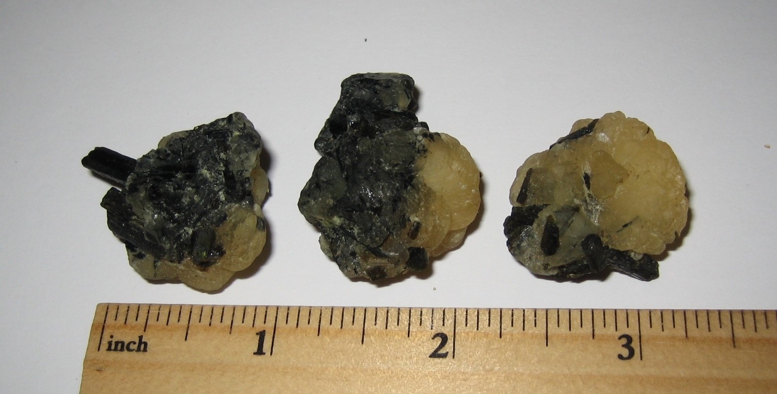 3 SMALL RARE NATURAL 1″-1.2″ YELLOW STILBITE & EPIDOTE CRYSTAL CLUSTERS ~ 36g *1