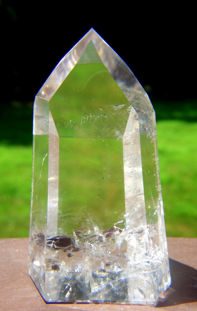Lemurian Quartz Channeling Crystal with Phantom and Rainbows Polished