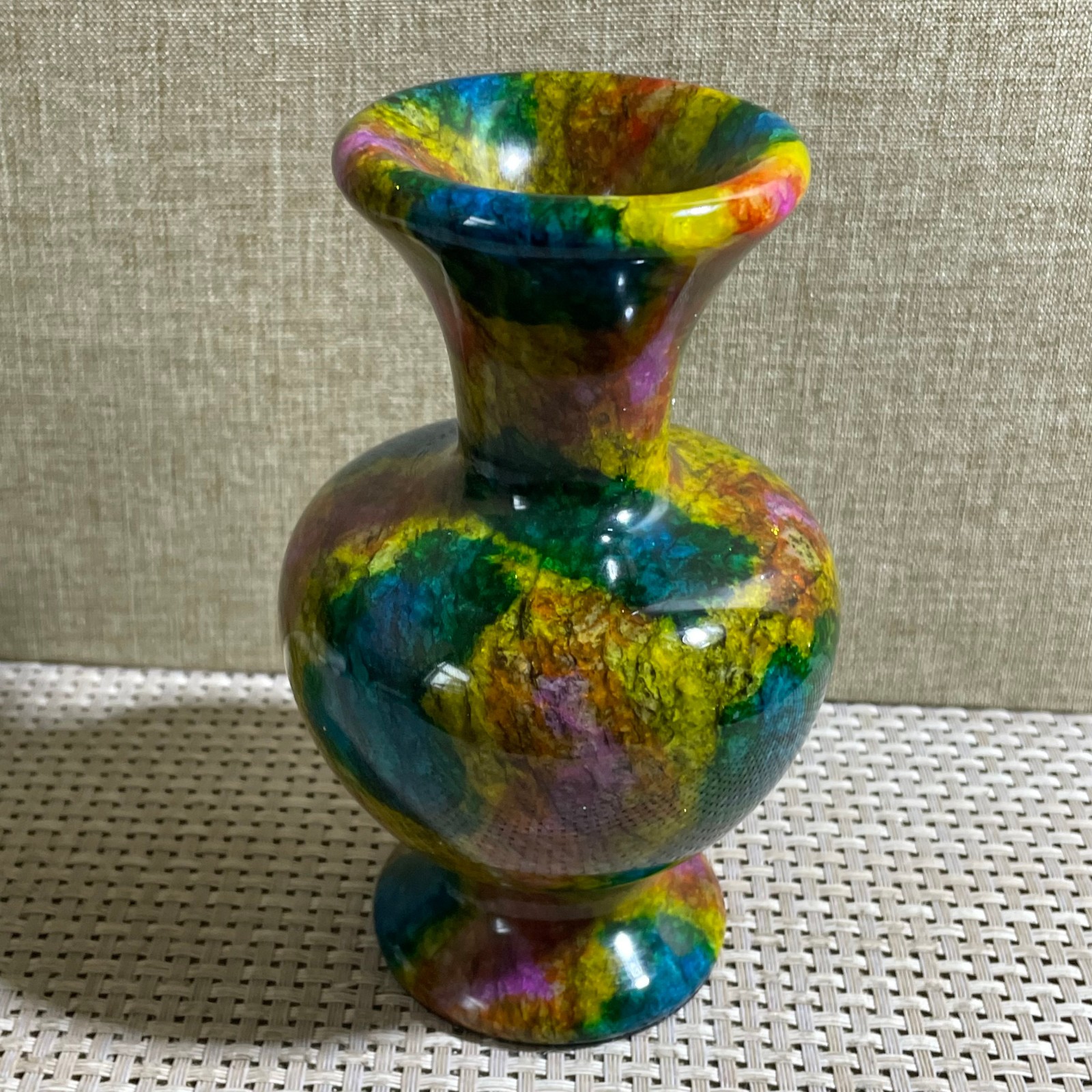 795g Seven Colors Jade vase specimen Decorative -Taiwan China