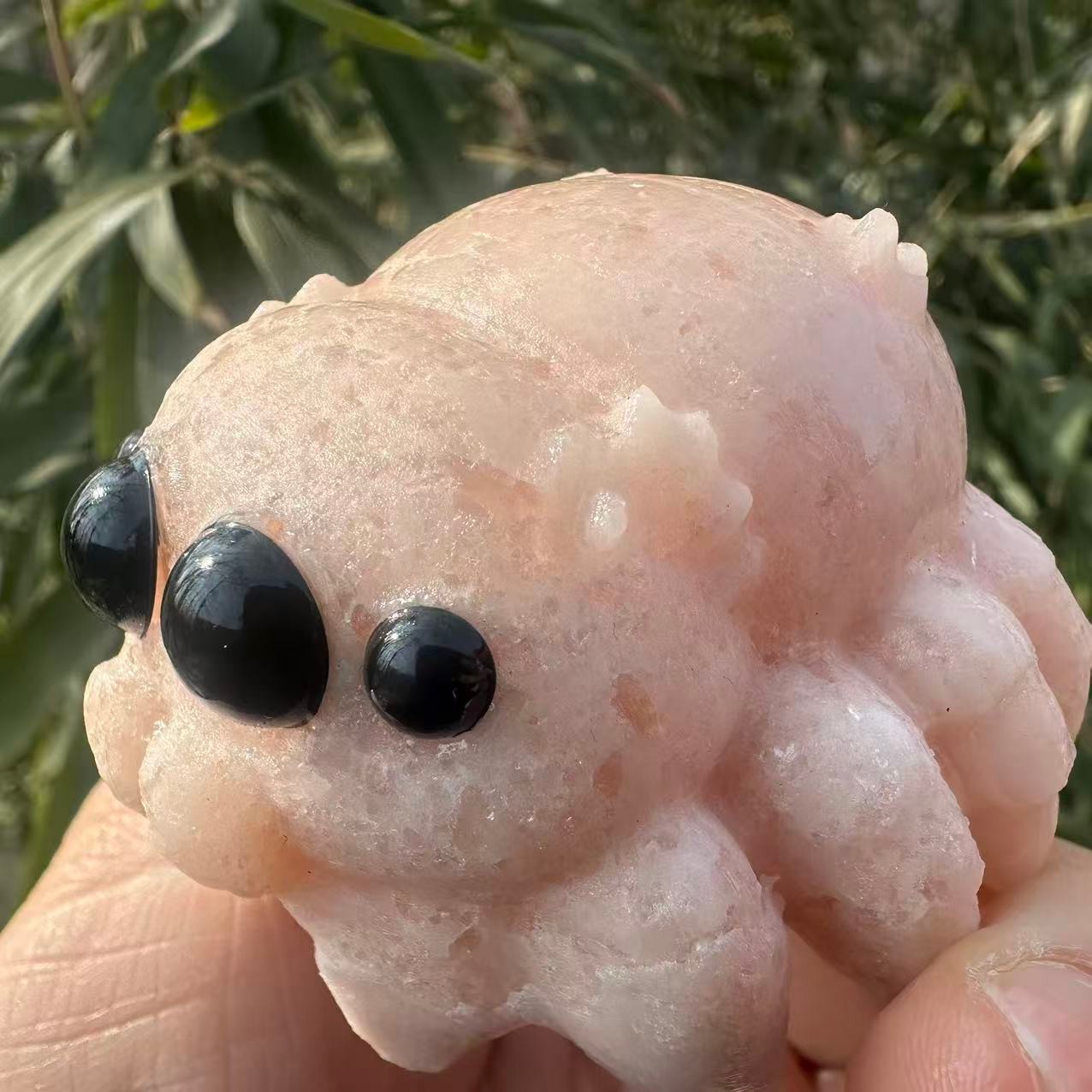 1pc Natural jasper stone Quartz Carved Crystal spider Skull Reiki Healing
