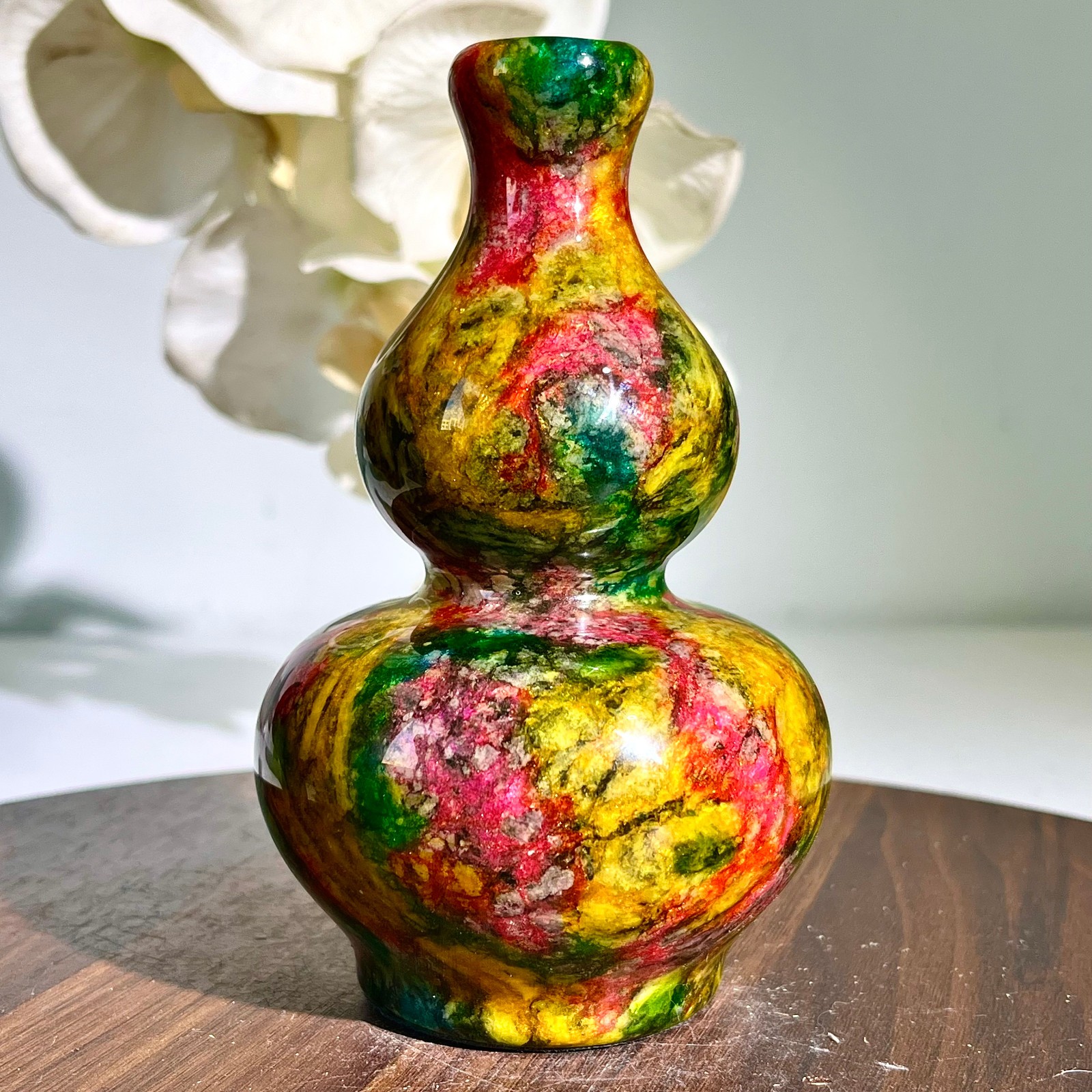 1.69LB Natural “Seven Colors Jade” vase specimen -Taiwan China