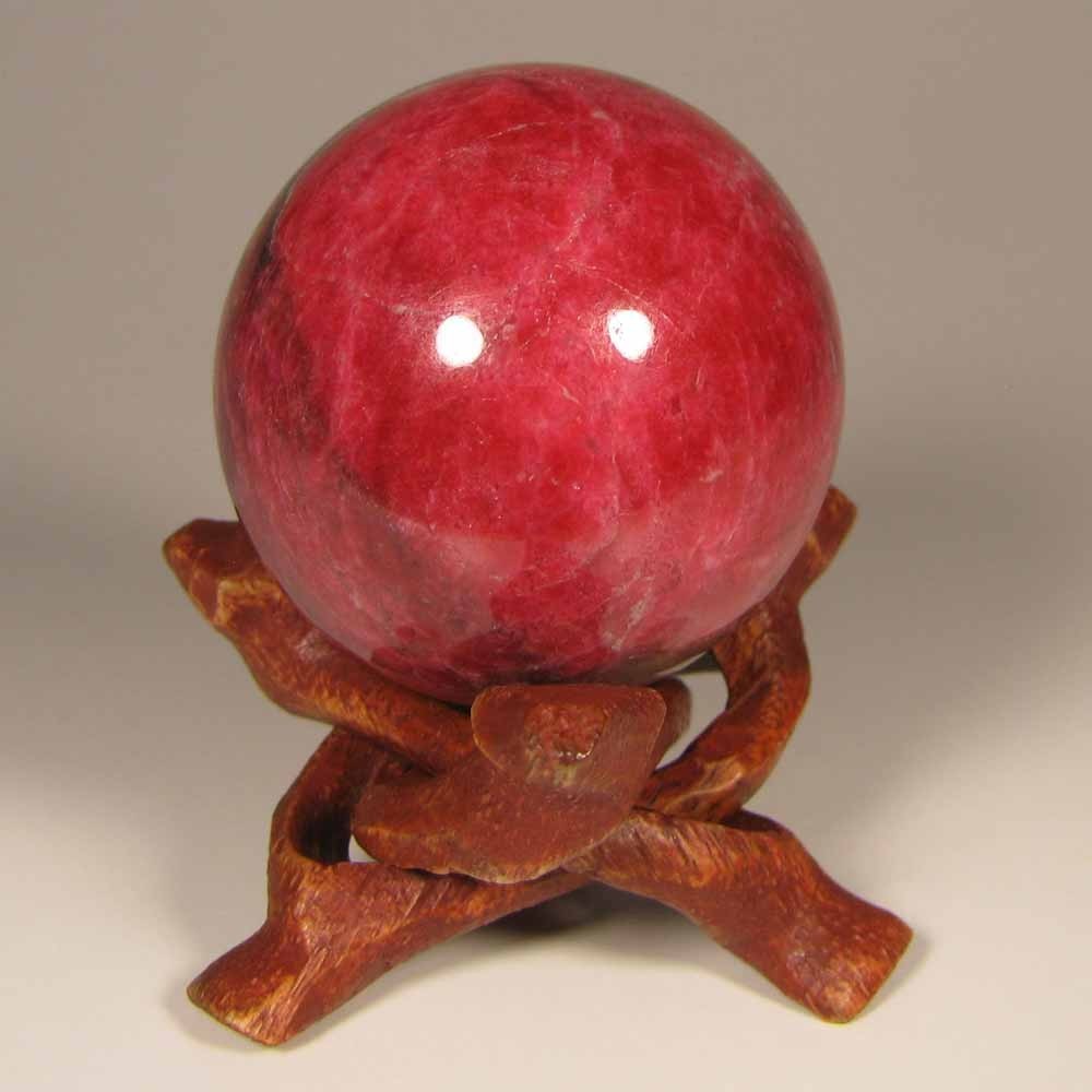 40mm Rare Pink THULITE Gemstone Sphere Ball w/ Stand – Trondheim, Norway