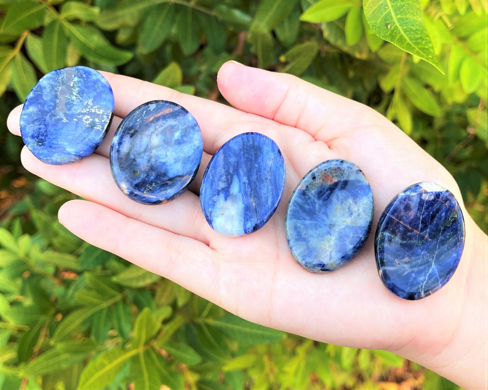 Sodalite Worry Stone (Smooth Polished Sodalite Pocket Palm Stone Crystal)