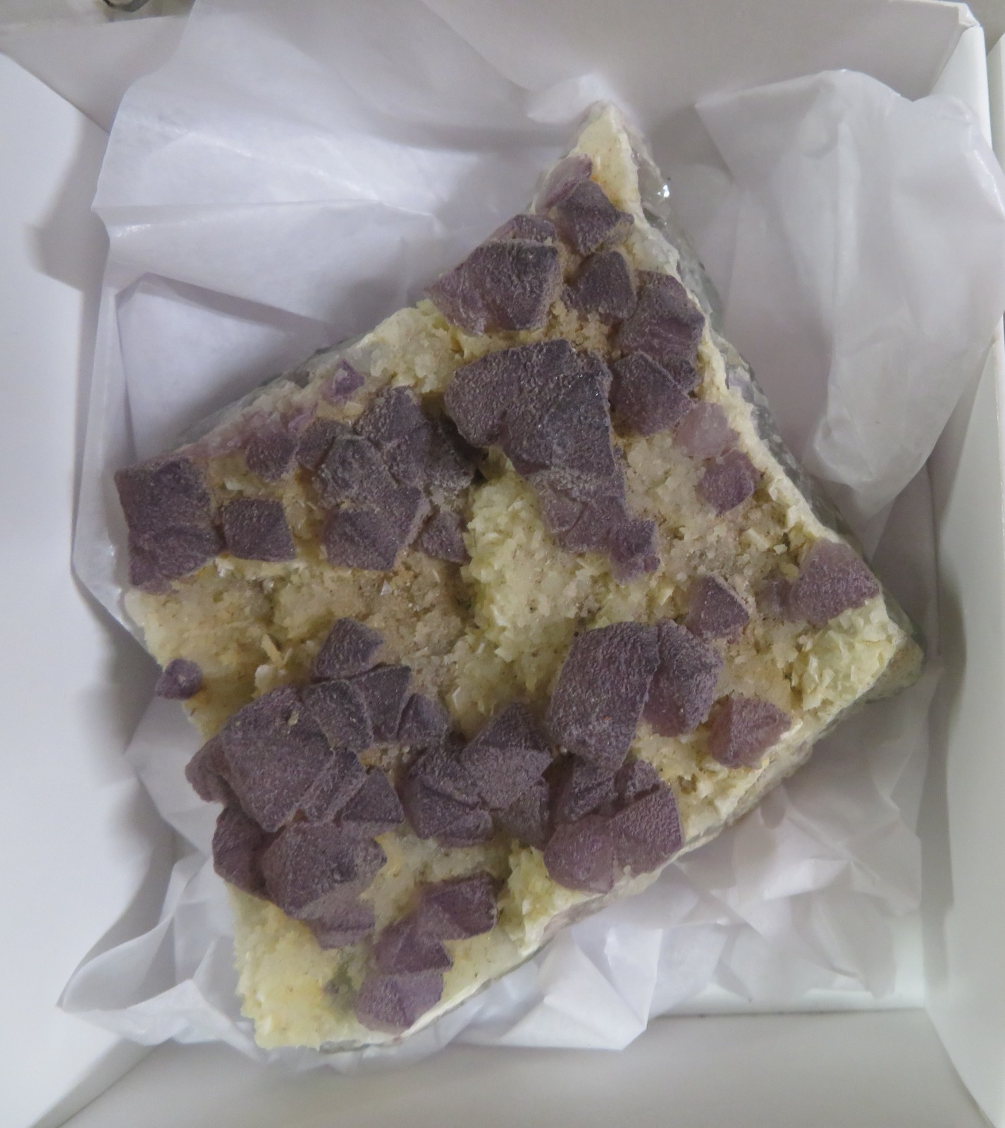 6 Piece Deep Purple Fluorite on Quartz Specimen Flat La Lupita Durango Mexico