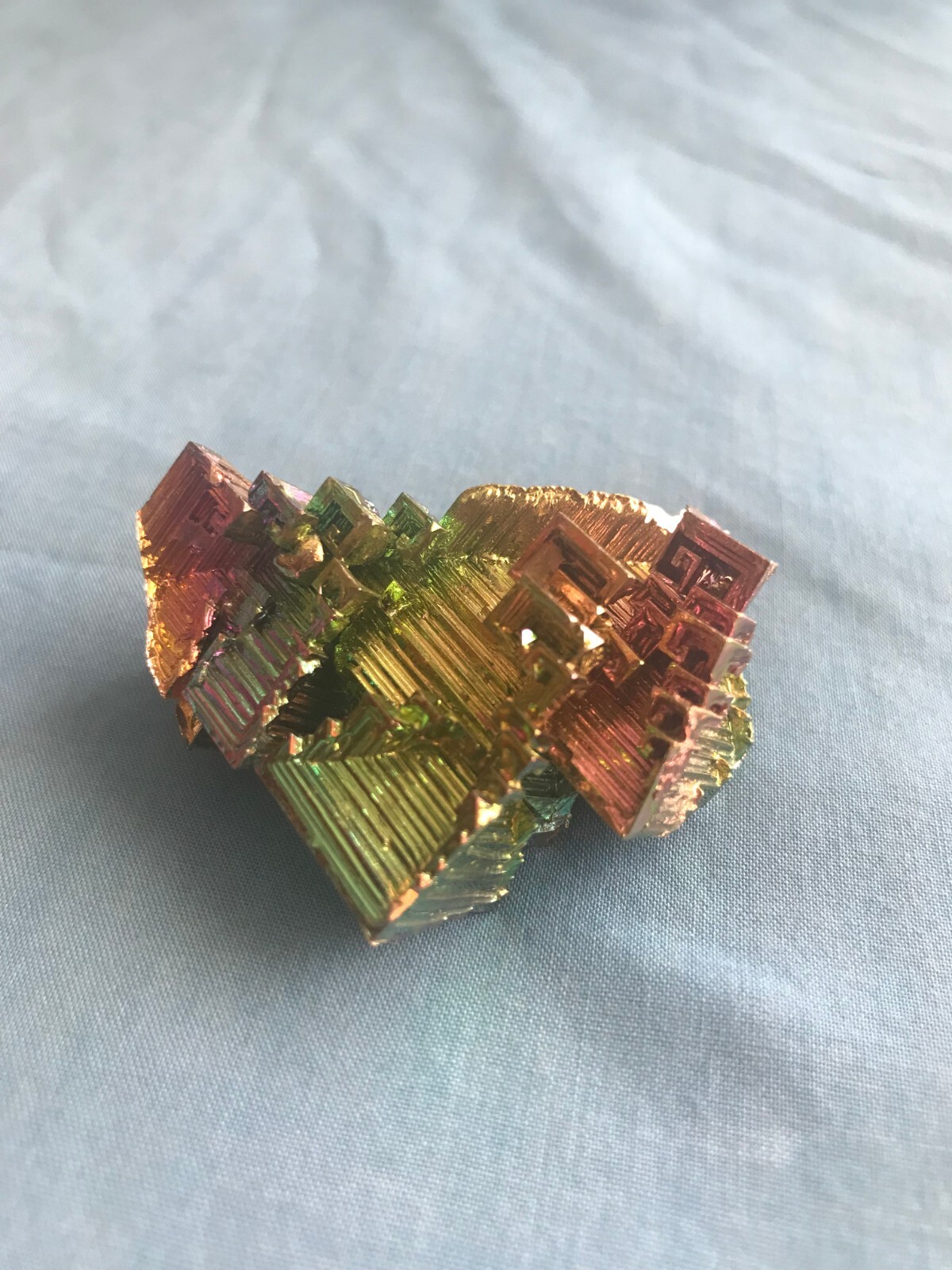 Pretty 2.4 Ounce Large 2” x 1-5/8” x 1” Piece of Rainbow Bismuth Crystals