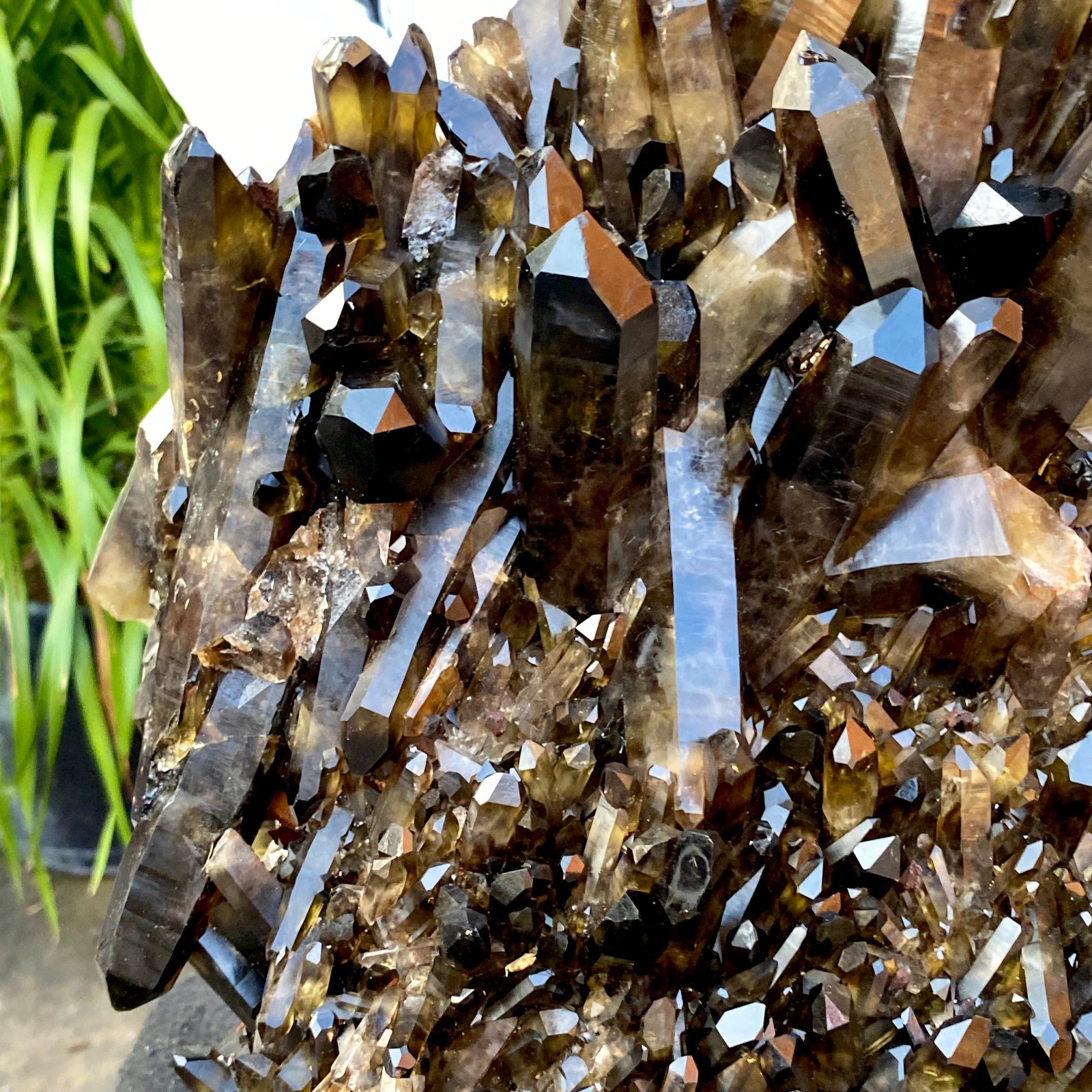 40.43LB Large Natural Black Smoky Quartz Crystal Cluster Raw Mineral Specimen