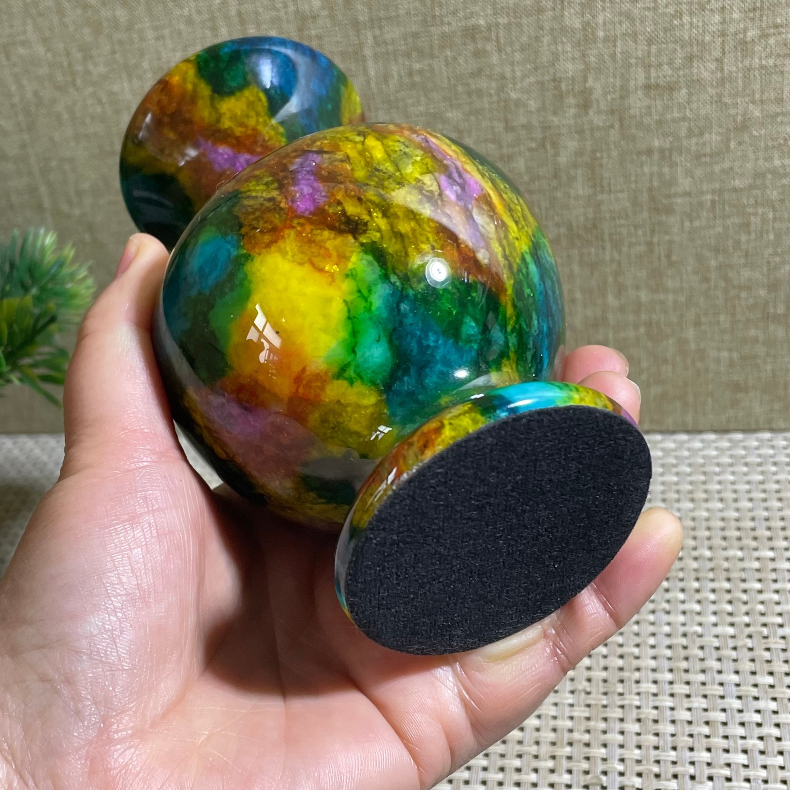794g Seven Colors Jade vase specimen Decorative -Taiwan China