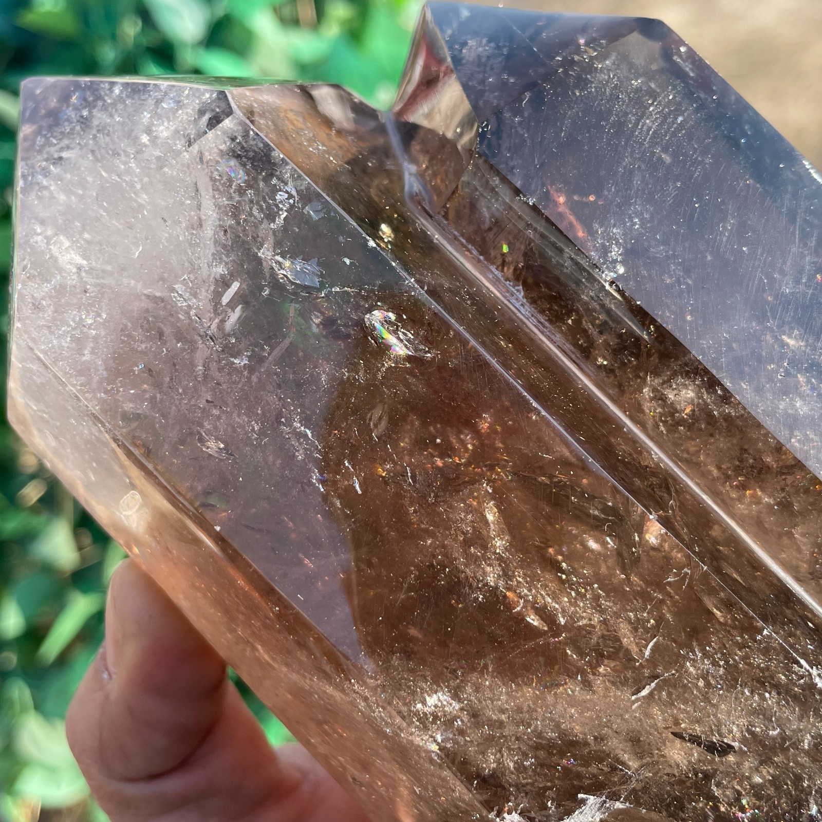 All 4.5LB Natural Smoky Quartz Obelisk Crystal Double Point Healing C2630