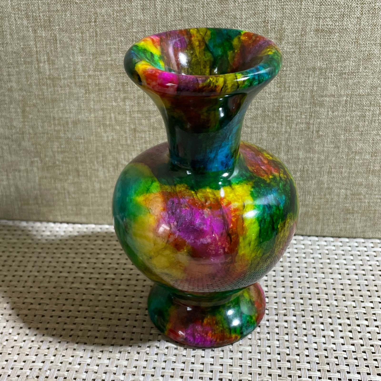 828g Seven Colors Jade vase specimen Decorative -Taiwan China