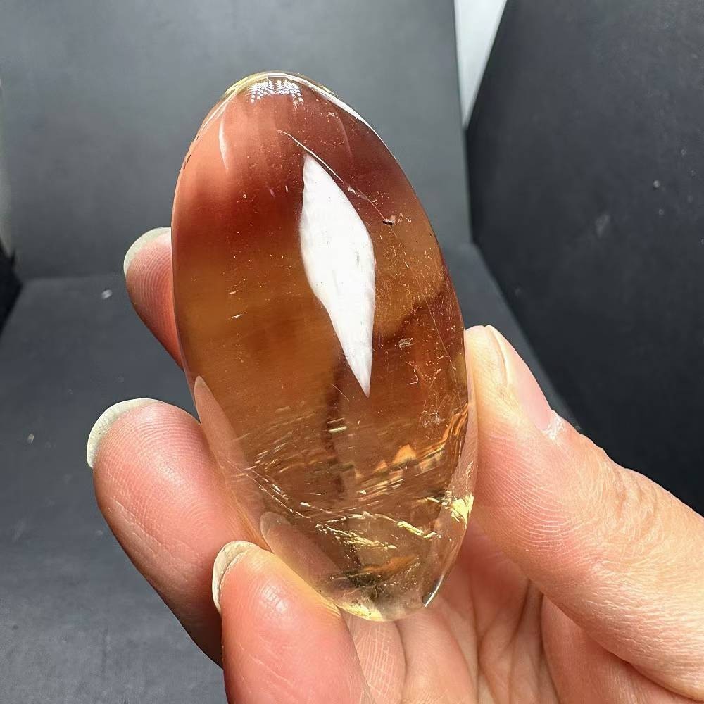 124g Natural Rainbow Smoky Quartz Sphere Crystal ball Energy Reiki healing Gem