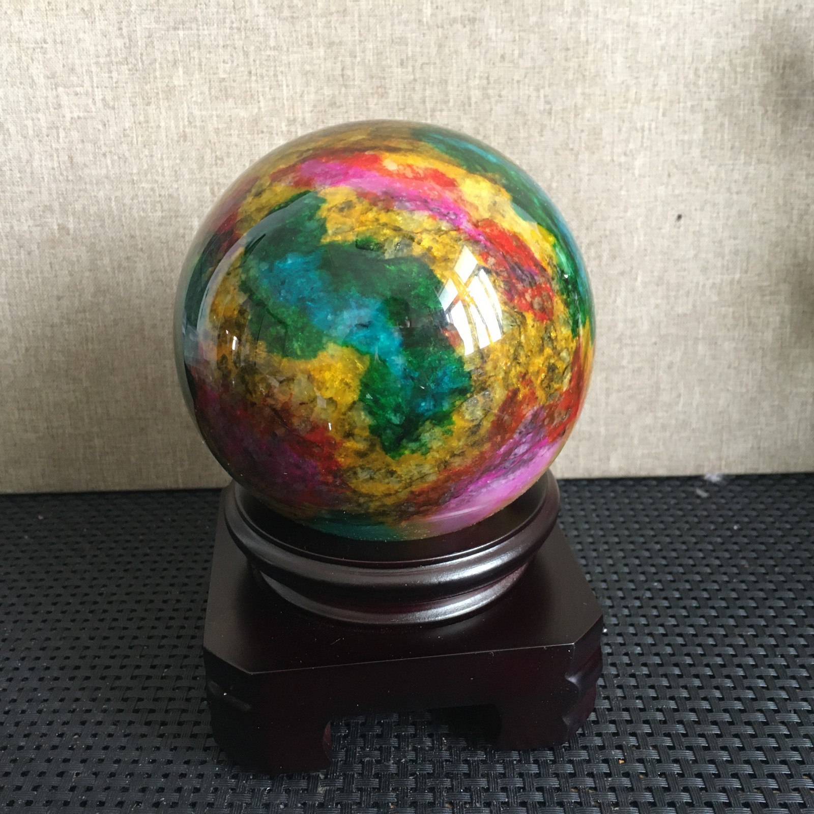 1468g “Seven Colors Jade” crystal sphere specimen -Taiwan China