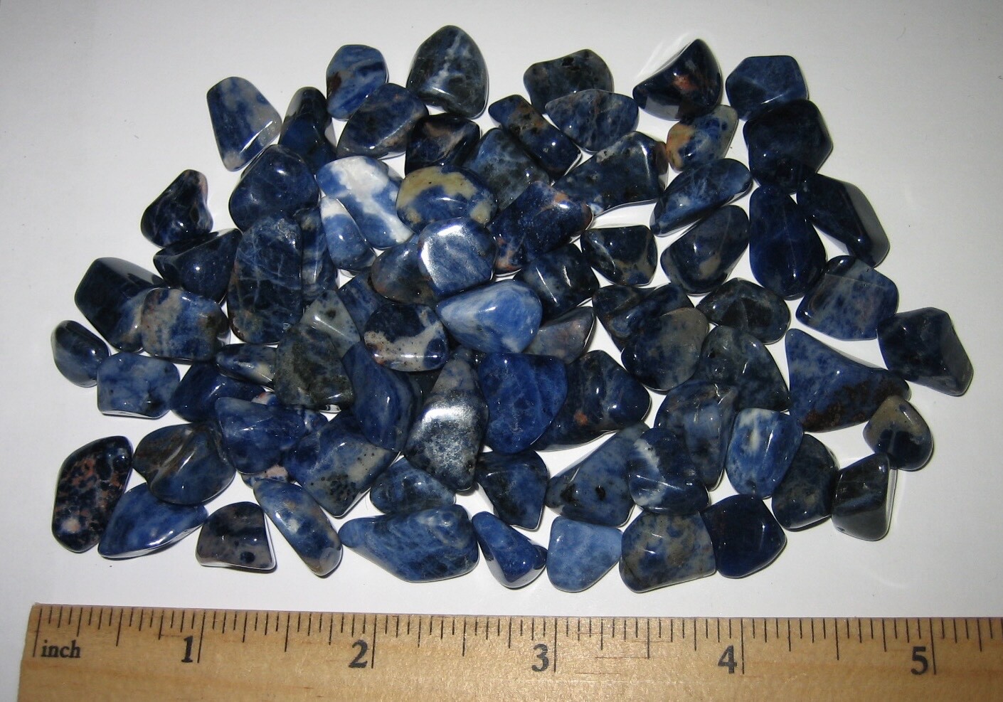 80 TUMBLED POLISHED NATURAL 0.2″- 0.7″ SODALITE STONE MINERALS ~ 118.3grams *2