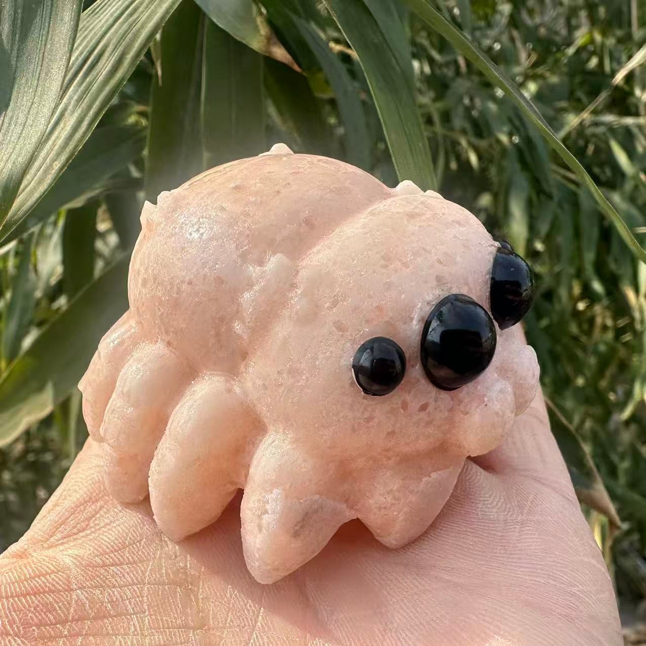 1pc Natural jasper stone Quartz Carved Crystal spider Skull Reiki Healing
