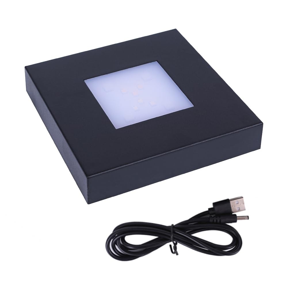 4.33 inch Multimodal Multicolor Light Stand Base – Black Square Display Base …