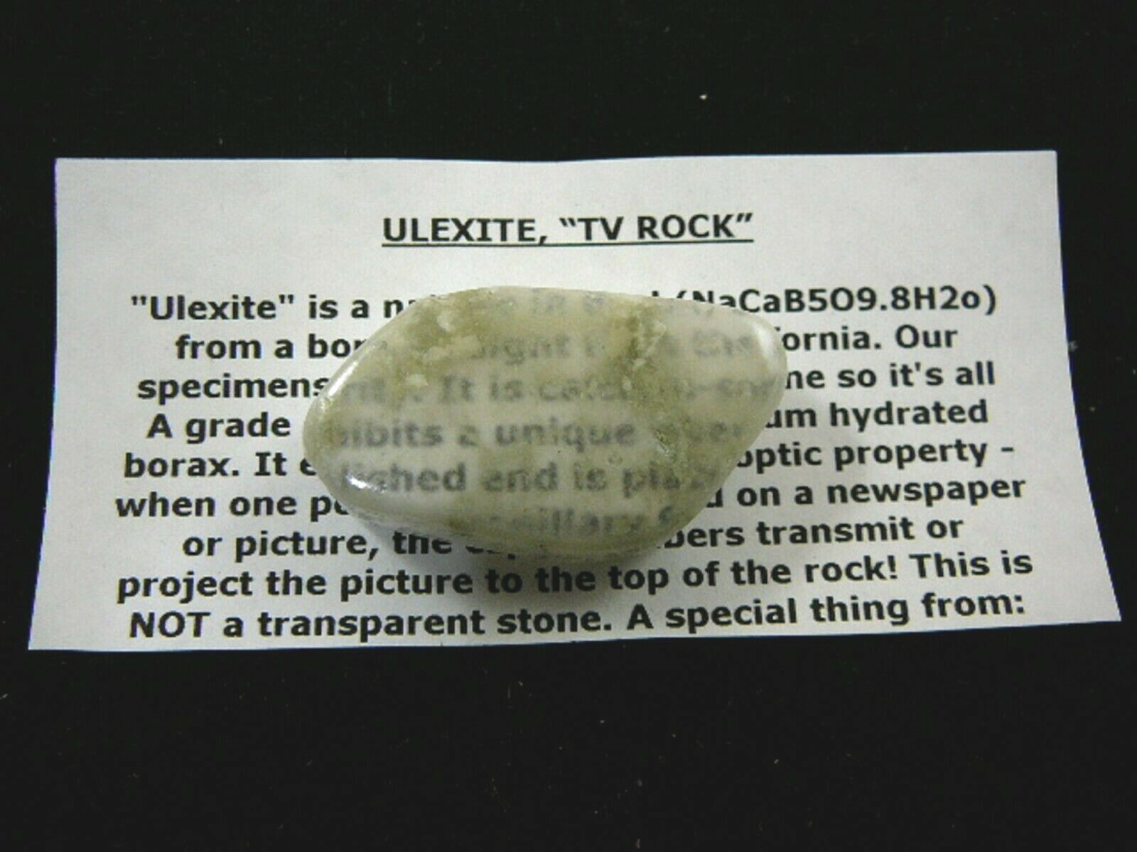 (r33-39) 1-5/8″ Ulexite stone Mineral TV rock Boron, CA from borax mine specimen