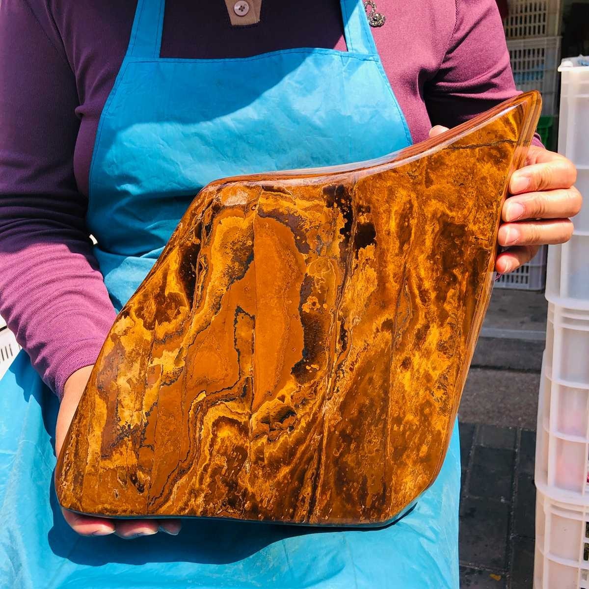 5480G Large Natural Tiger’s Eye Quartz Crystal Rough Mineral Specimen MH5324