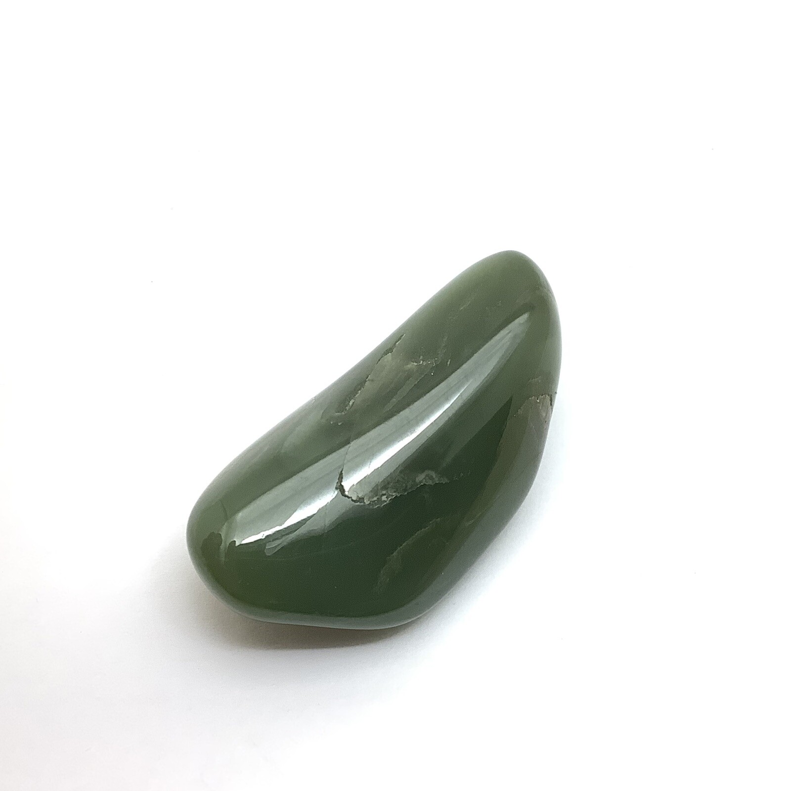 Siberian Jade Pebble Primo Green Polish Nephrite Jade Stone Specimen Siberia 15g