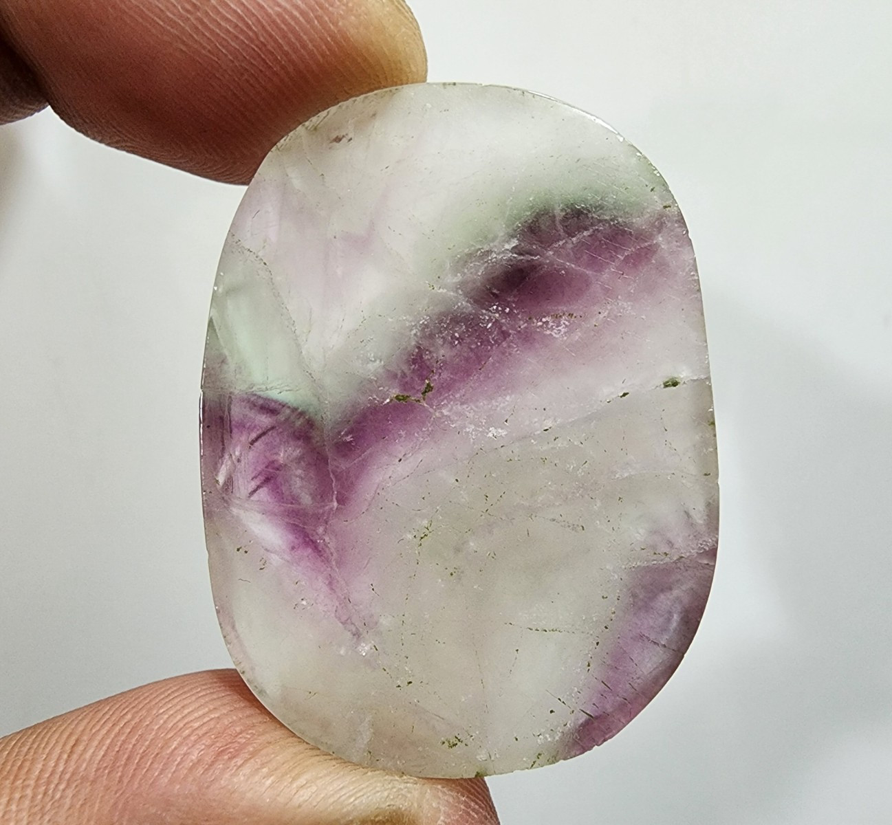 Beautiful Designing Carving Rainbow Fluorite Oval Shape 140 Crt Loose Gemstone